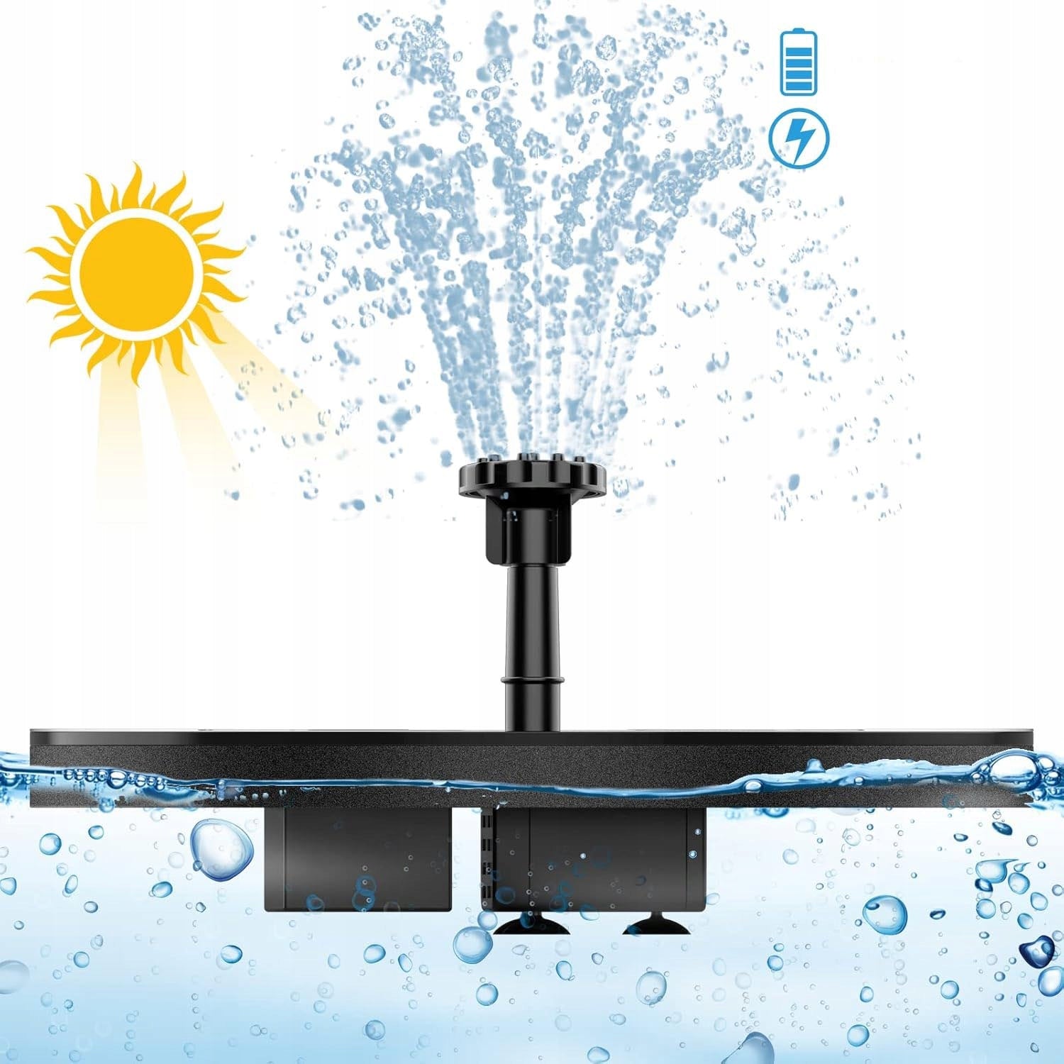 Fountain Pump, Floating Fountain Pump for Pond, Pool, Bath Power 4 W