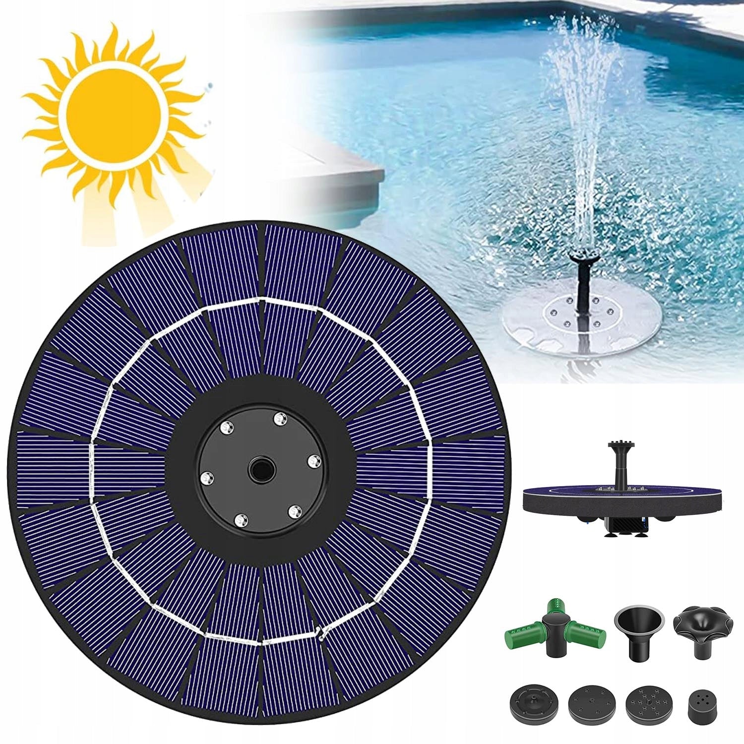 Fountain Pump, Floating Fountain Pump for Pond, Pool, Bath