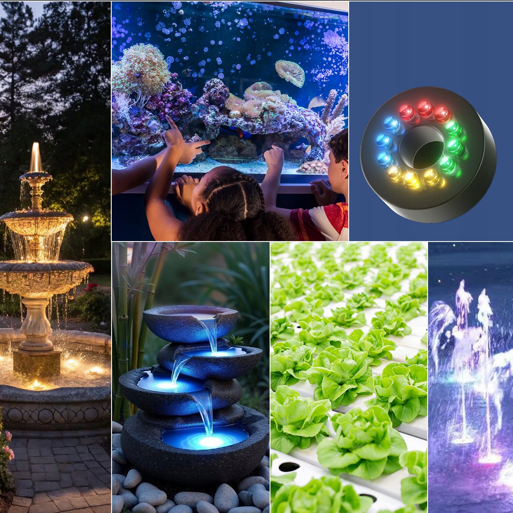 Fountain Pump with Flow Control and Lighting 12 LED 1500l/h 20W Packaging status original
