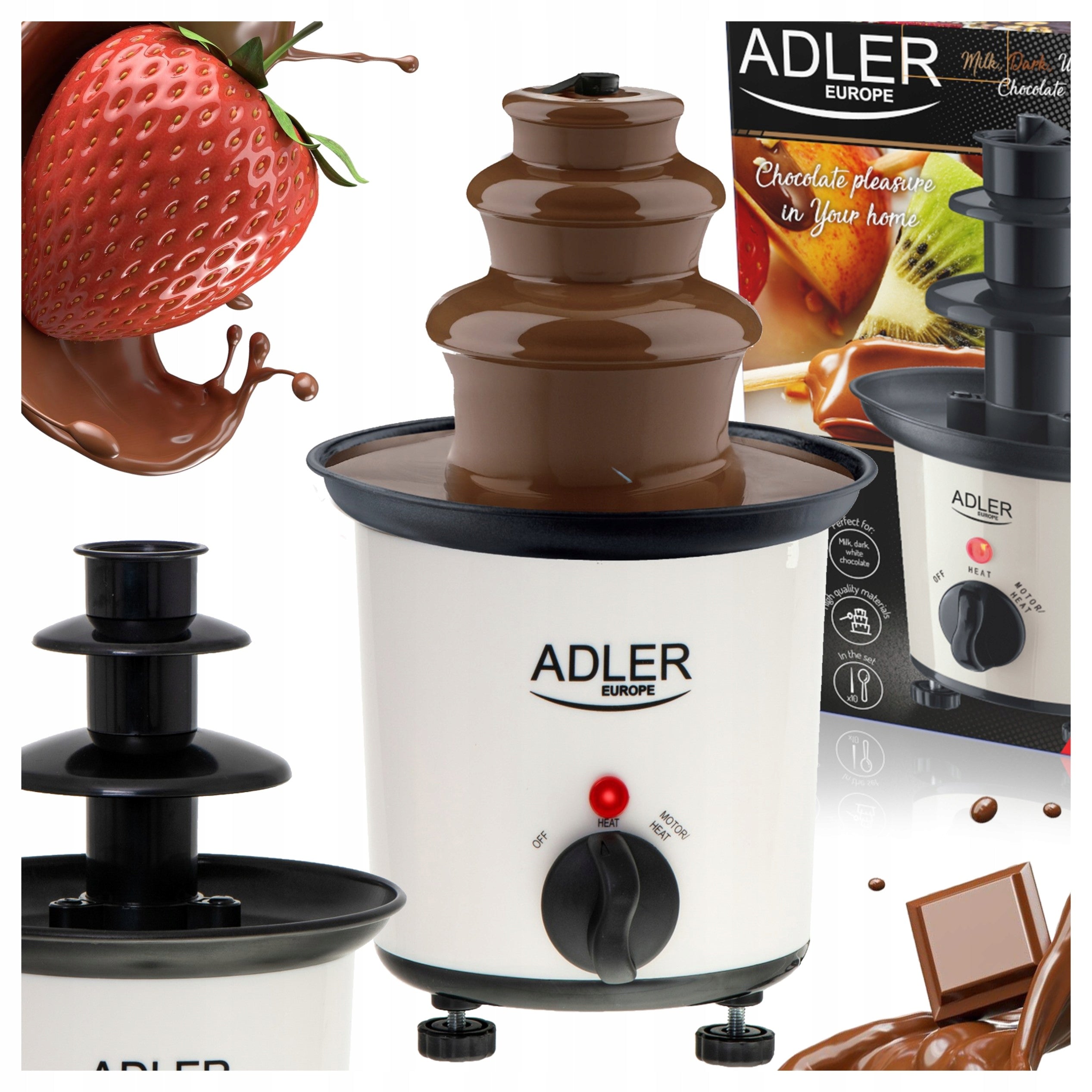 Fountain for Chocolate AD 4487 200ml with Spoon and Sticks Adler