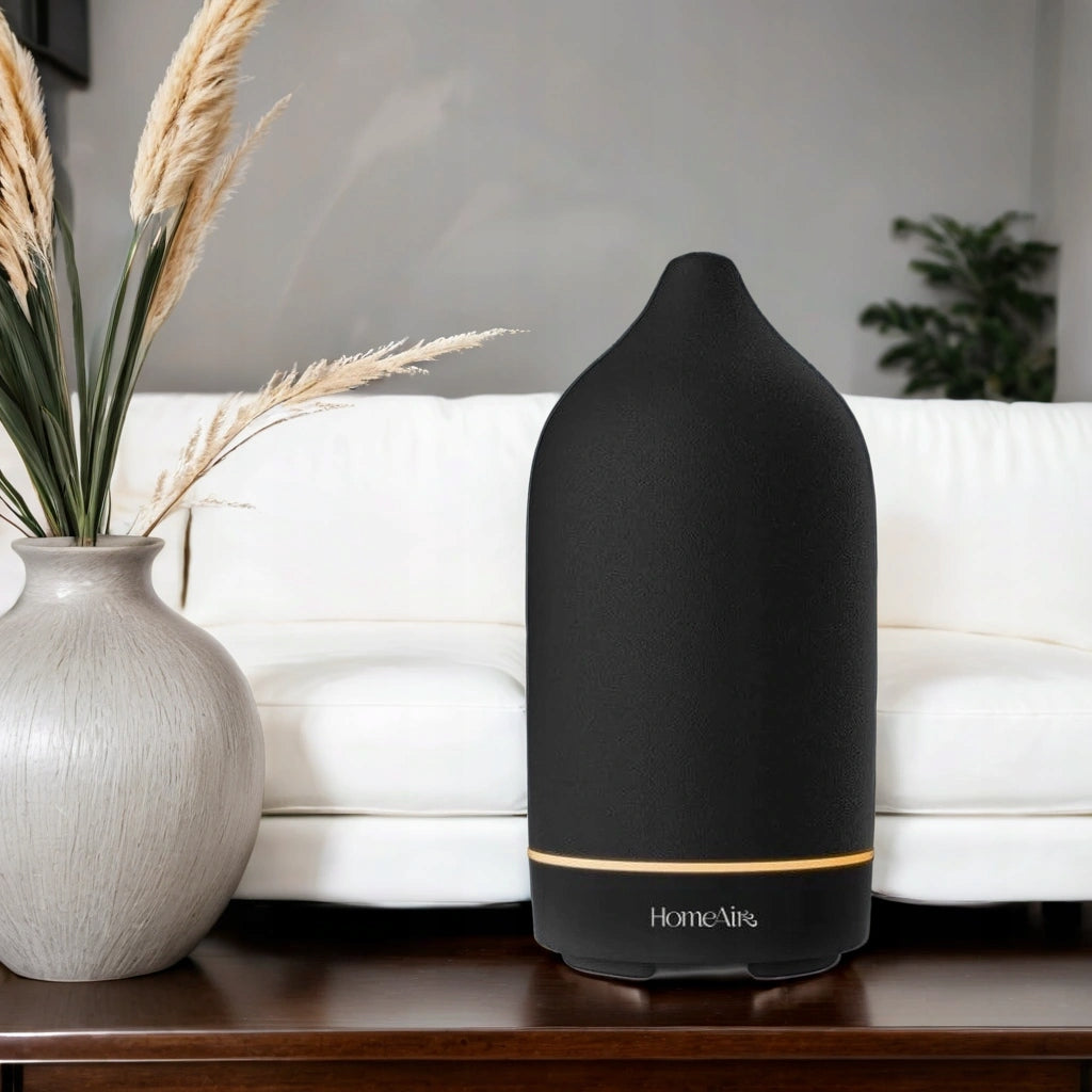 Fragrance Diffuser Ceramic Aromatherapy QUIET Led Light 7 Colors Manufacturer code PURE BLACK