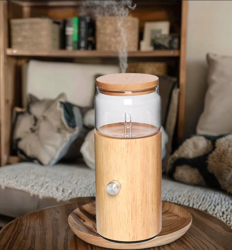 Fragrance diffuser for essential oils aromatherapy glass wood Prezen Medical device no