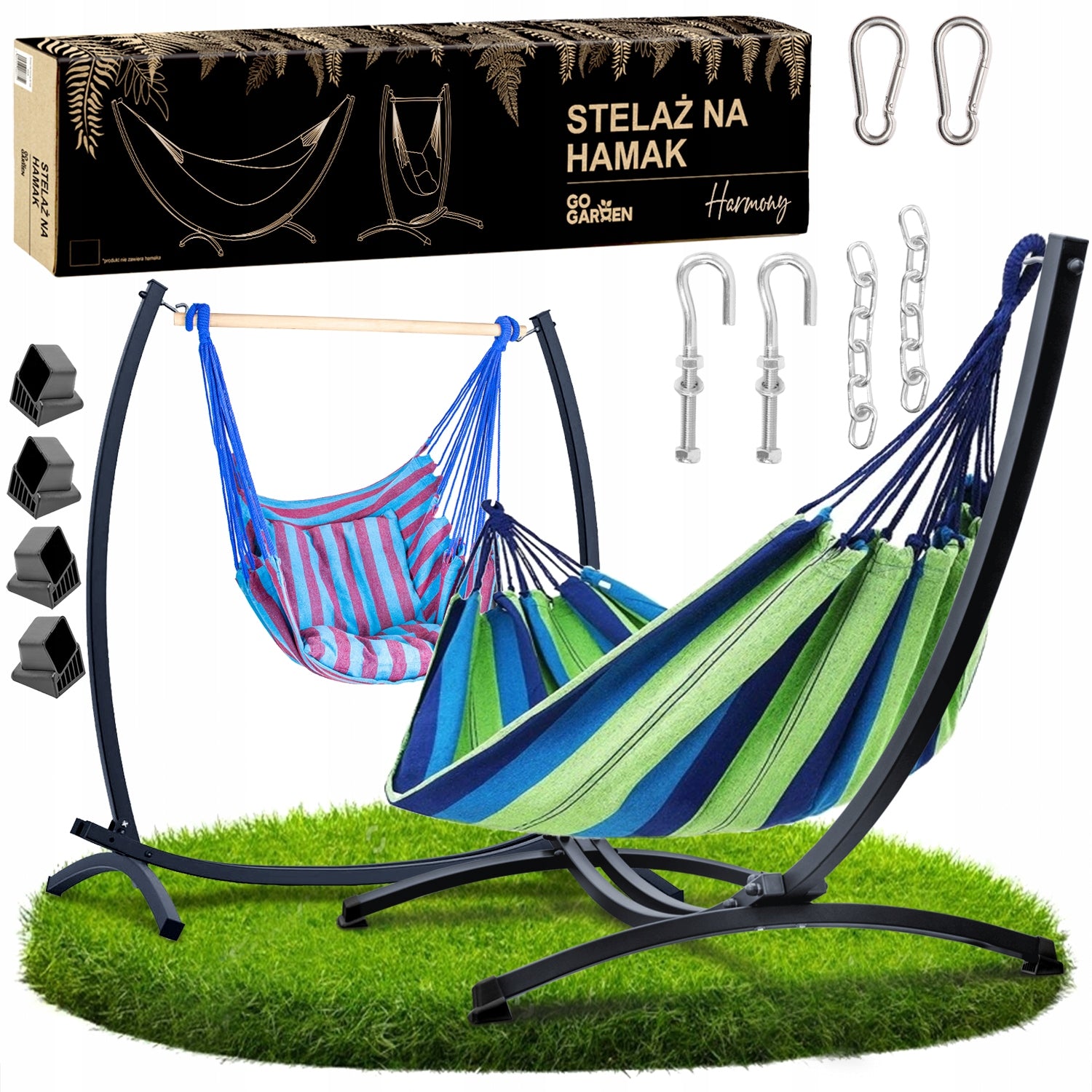 Frame + hammock + Brazilian chair stand 2in1 garden terrace double
