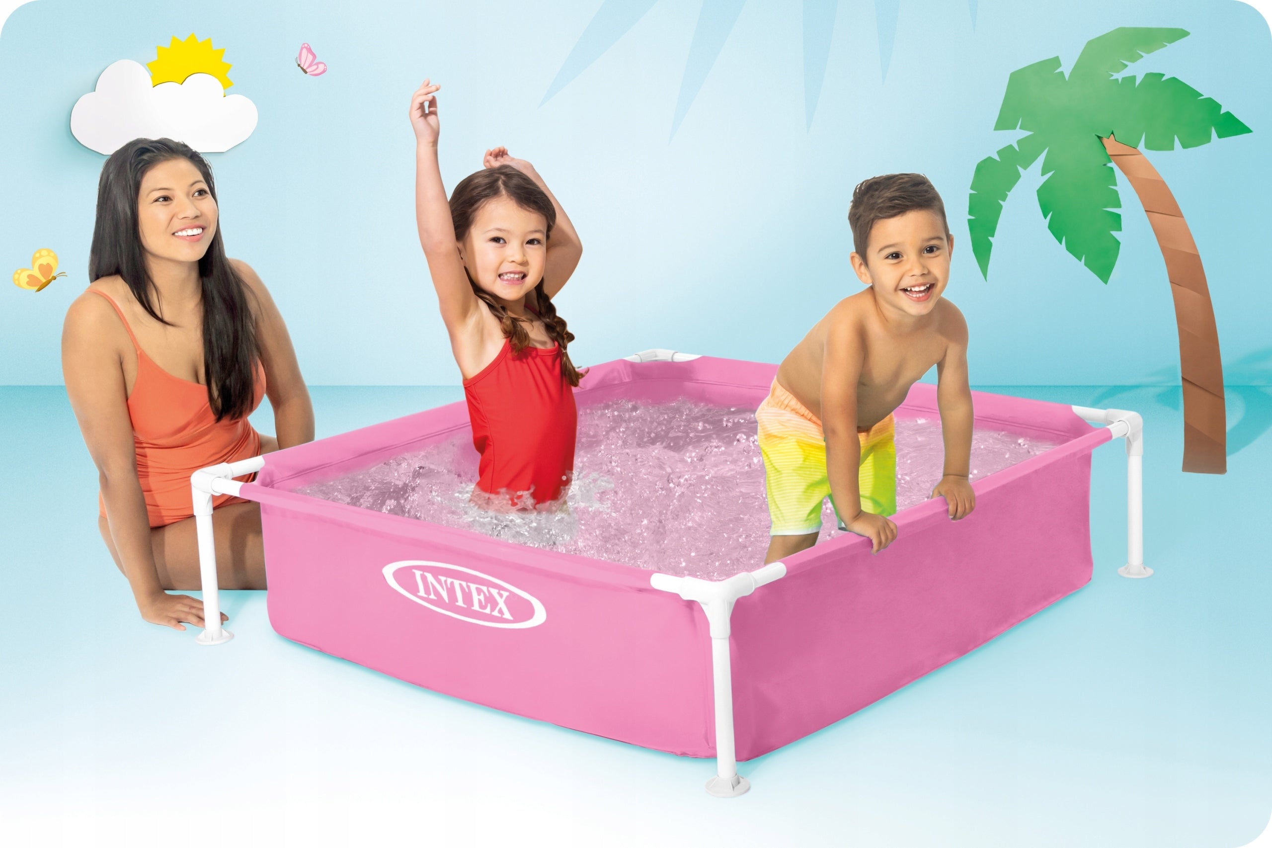 Frame pool Pink square Intex 122 x 122 cm + repair patches Brand Intex