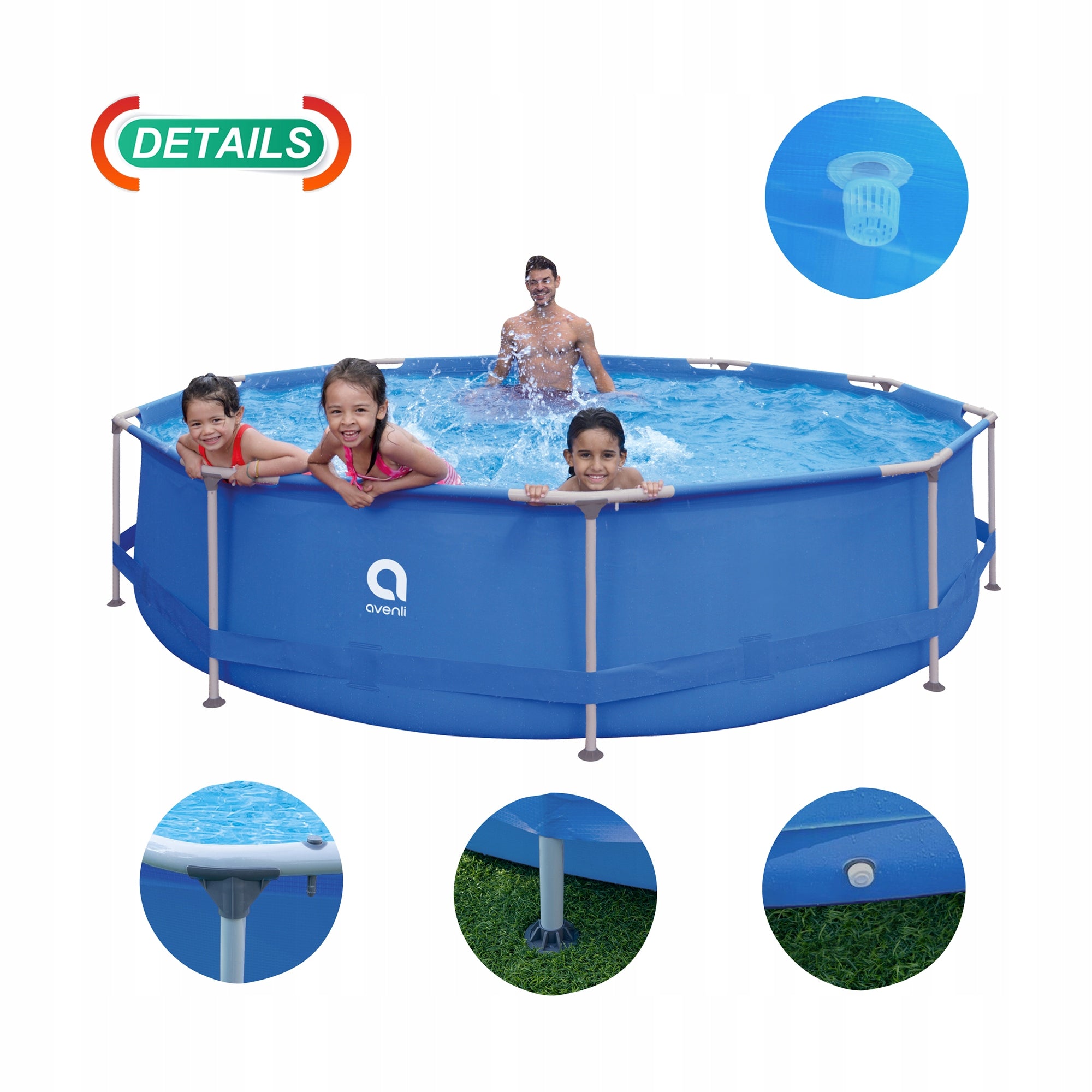 Frame pool round large family set pump AVENLI round 366x76 Packaging status original
