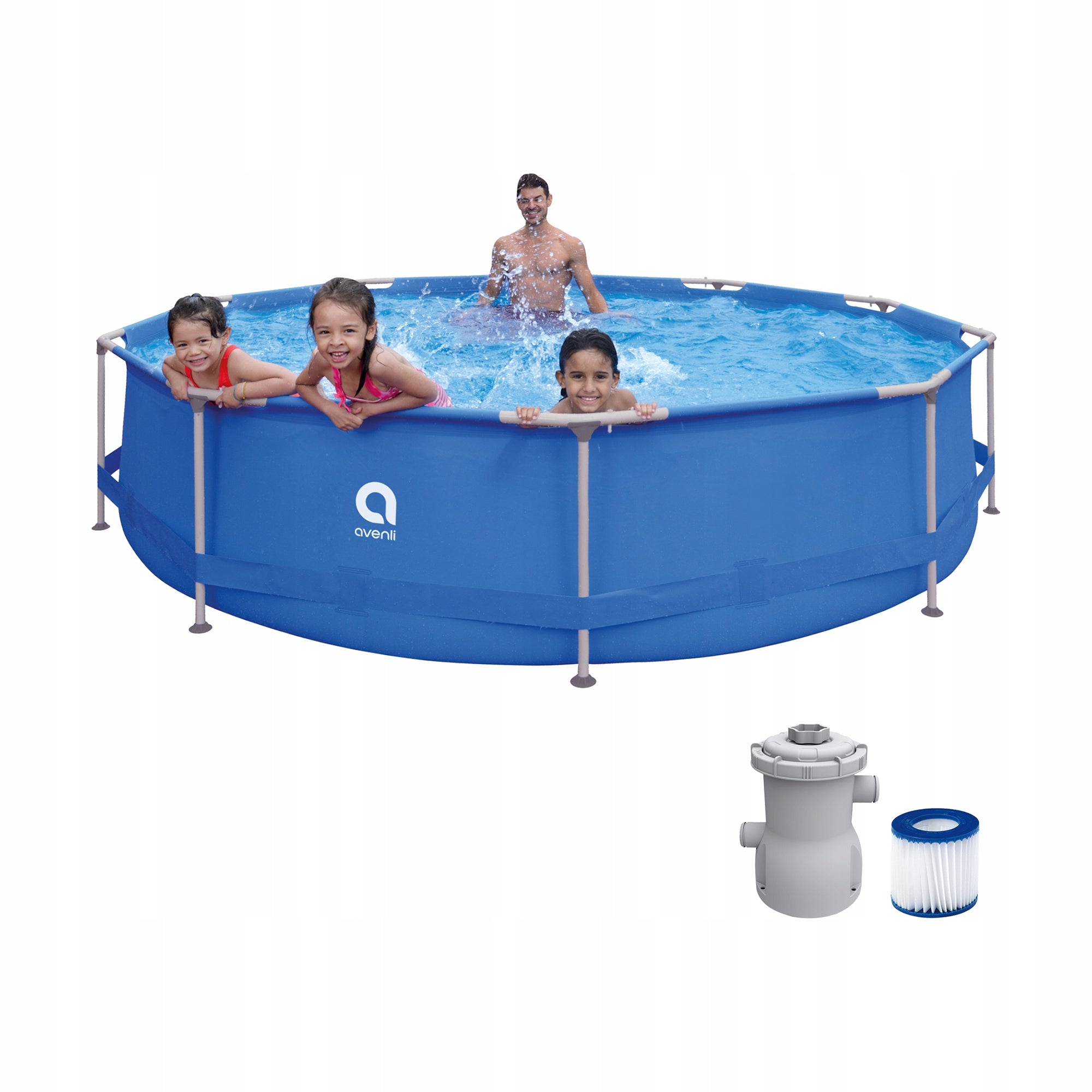 Frame pool round large family set pump AVENLI round 366x76