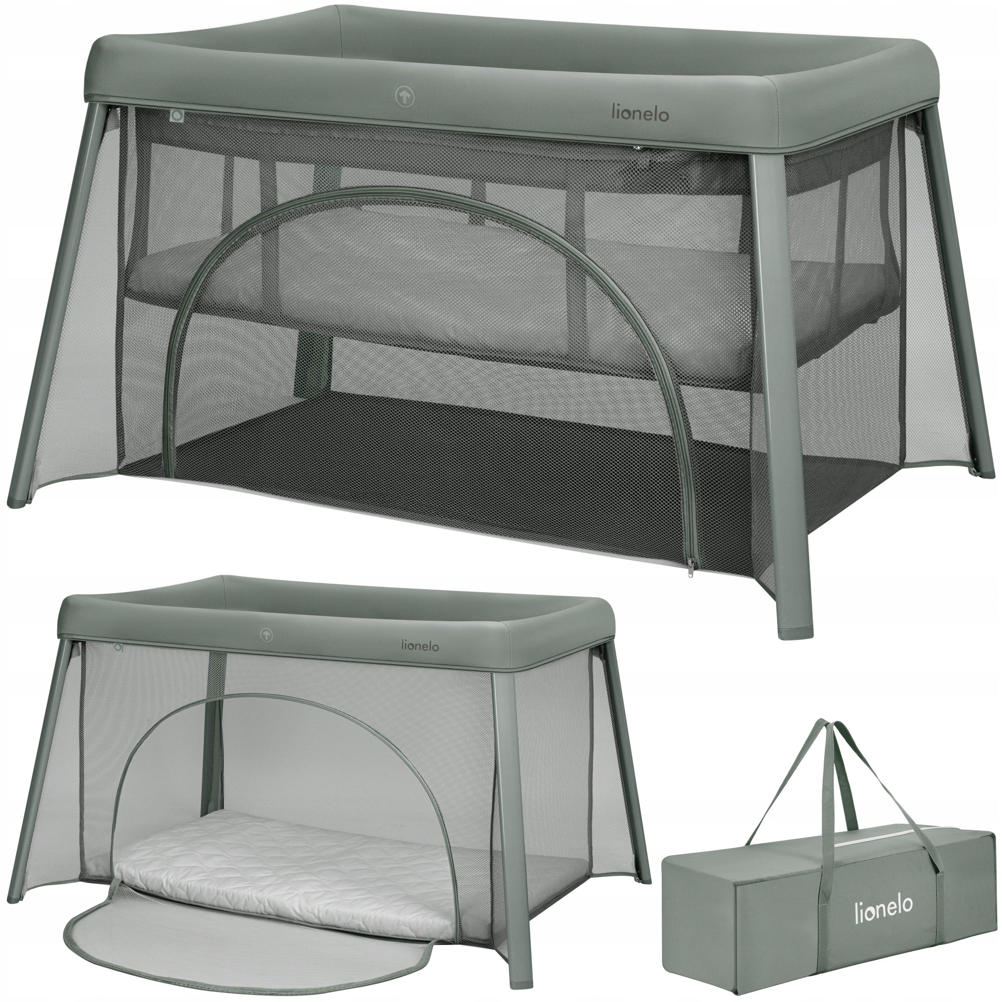 Freestanding travel cot 2in1 light folding Lionelo Mila Packaging status original