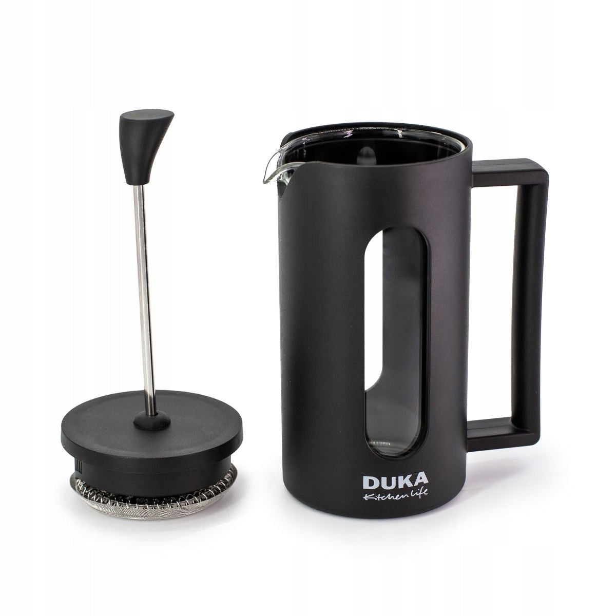 French Press For Coffee 350 Ml Black Stylish Glass KNOBB DUKA