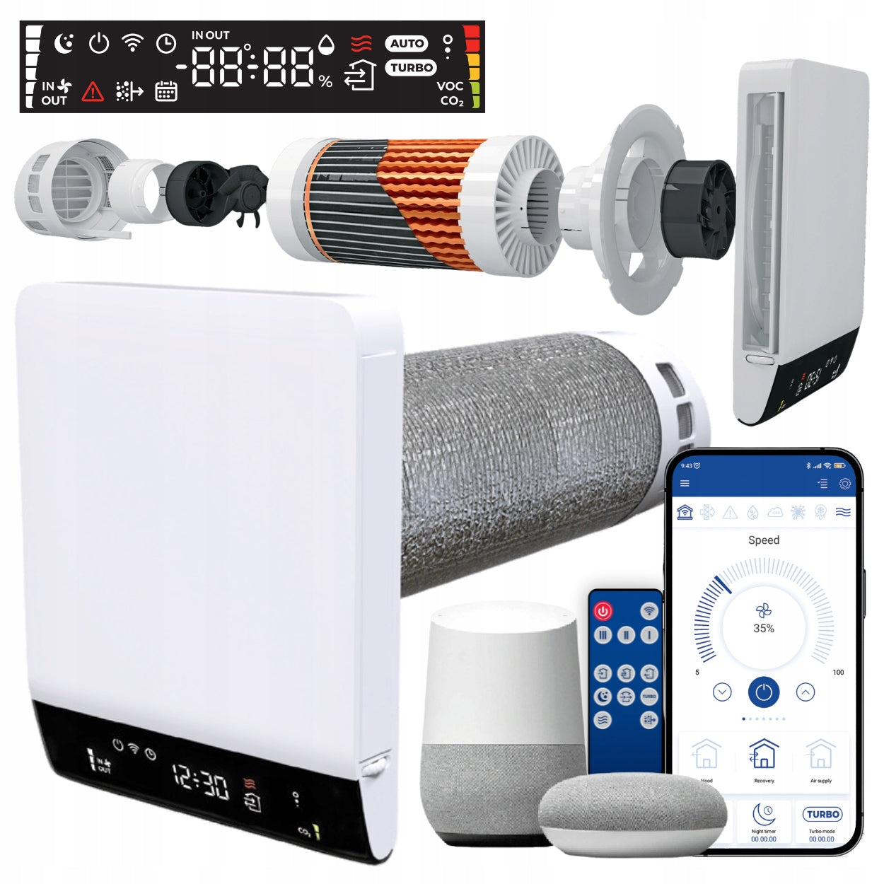 Freshpoint 160-E Wi-Fi 57m3/h (400-700mm) Decentralized Wall Recuperator