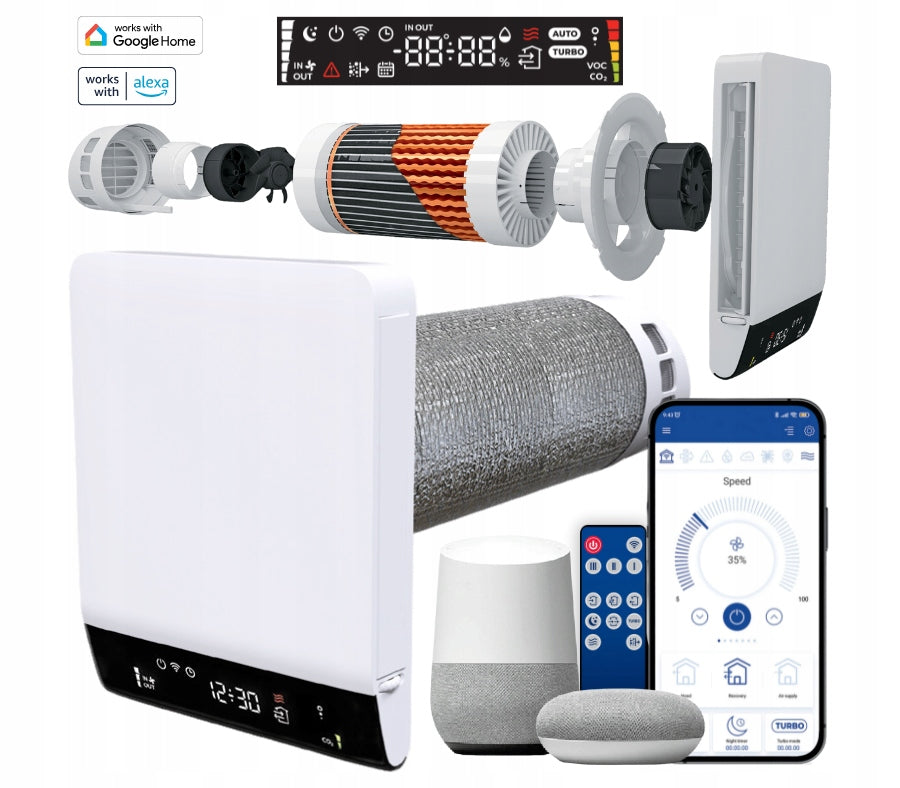 Freshpoint 200-E Wi-Fi 70m3/h (400-1000mm) Wall Decentralized Recuperator