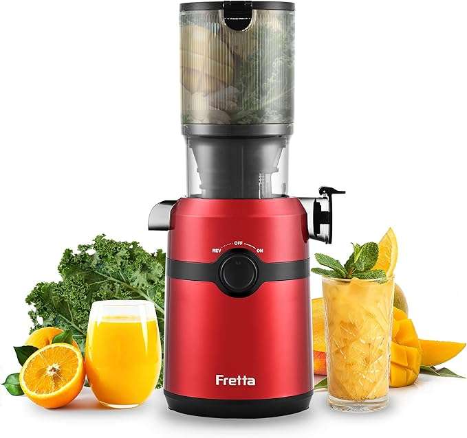 Fretta 200W slow juicer,juice juicer red UK plug