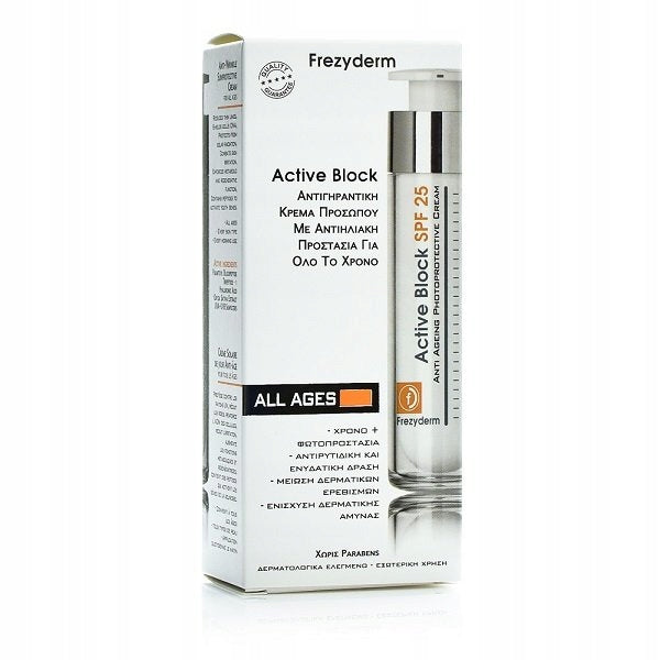 Frezyderm Active Block SPF25 Anti-Ageing Face Cream 50ml Brand Frezyderm