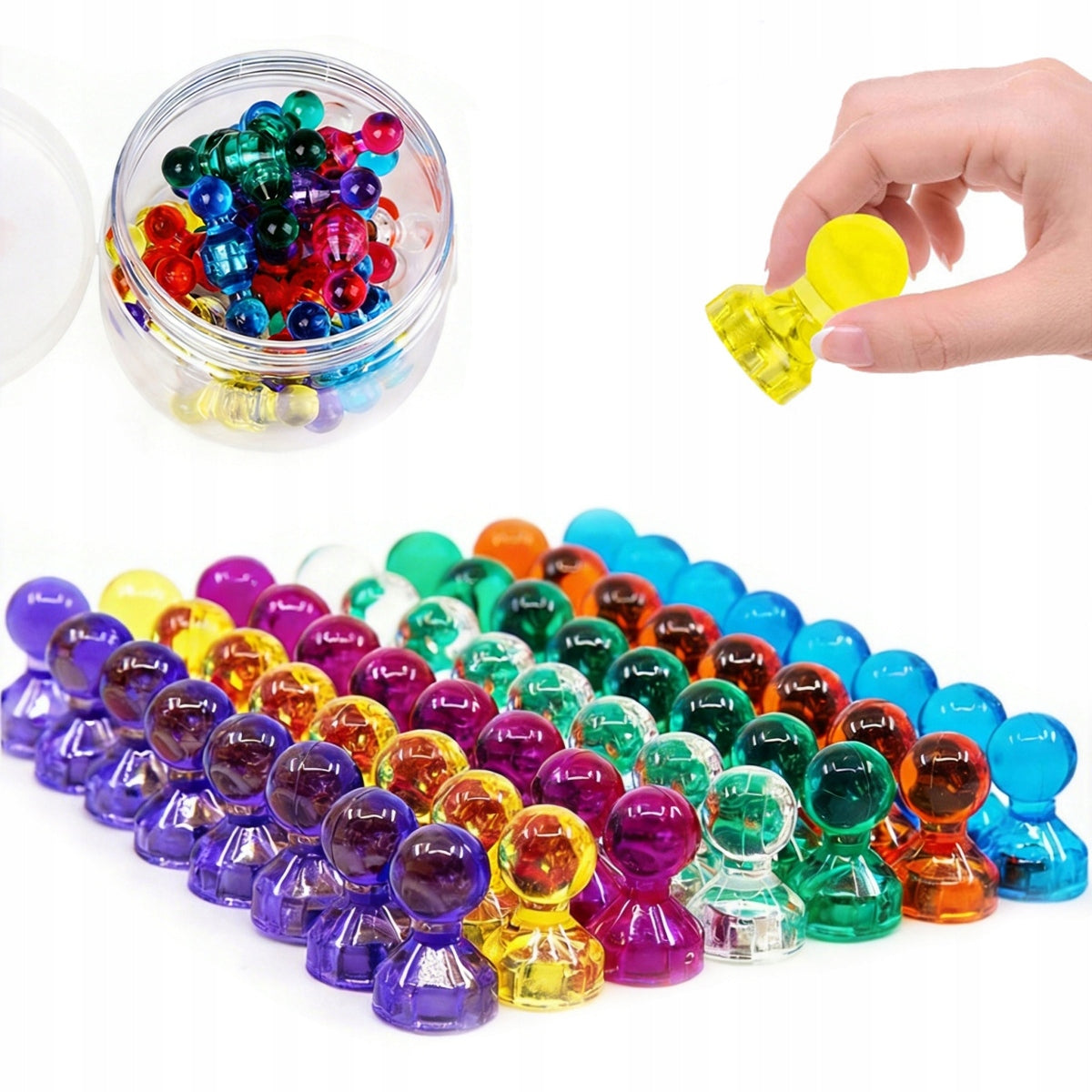 Fridge magnet board pin colorful mix set of 56pcs