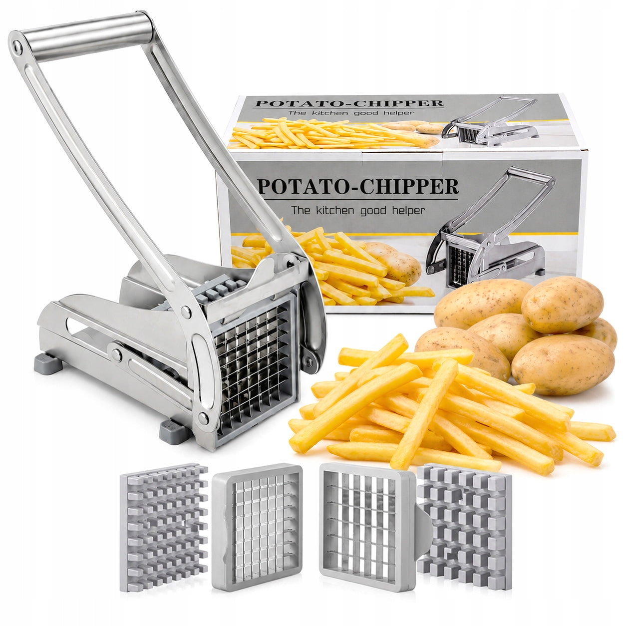 Fries Slicer Potato Machine Handheld Stainless Steel 2 Blades