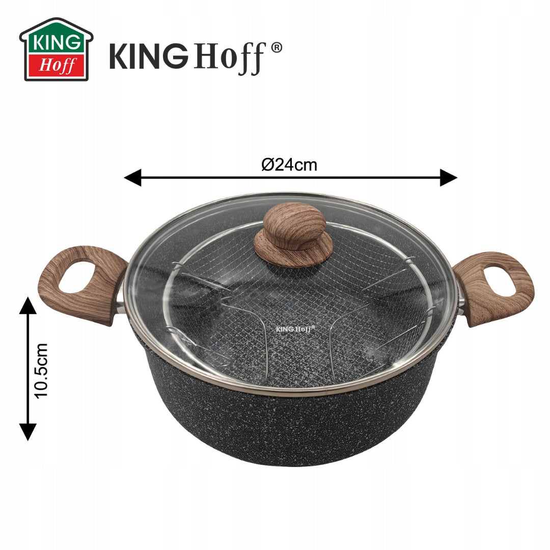 Fries pot with basket 24cm, Pot 4L non-stick induction gas KH-1985 Brand Kinghoff