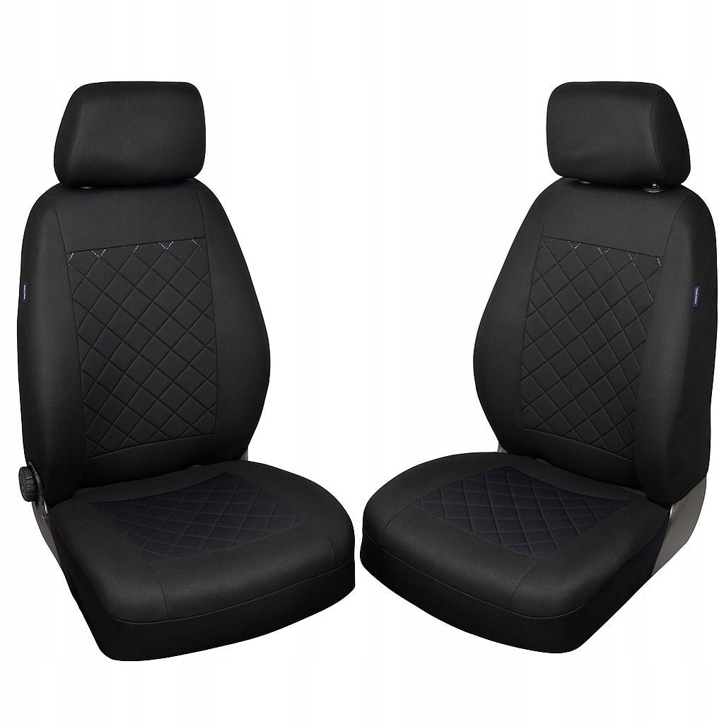 Front Seat Covers - CHRYSLER - Black Quilted Grating