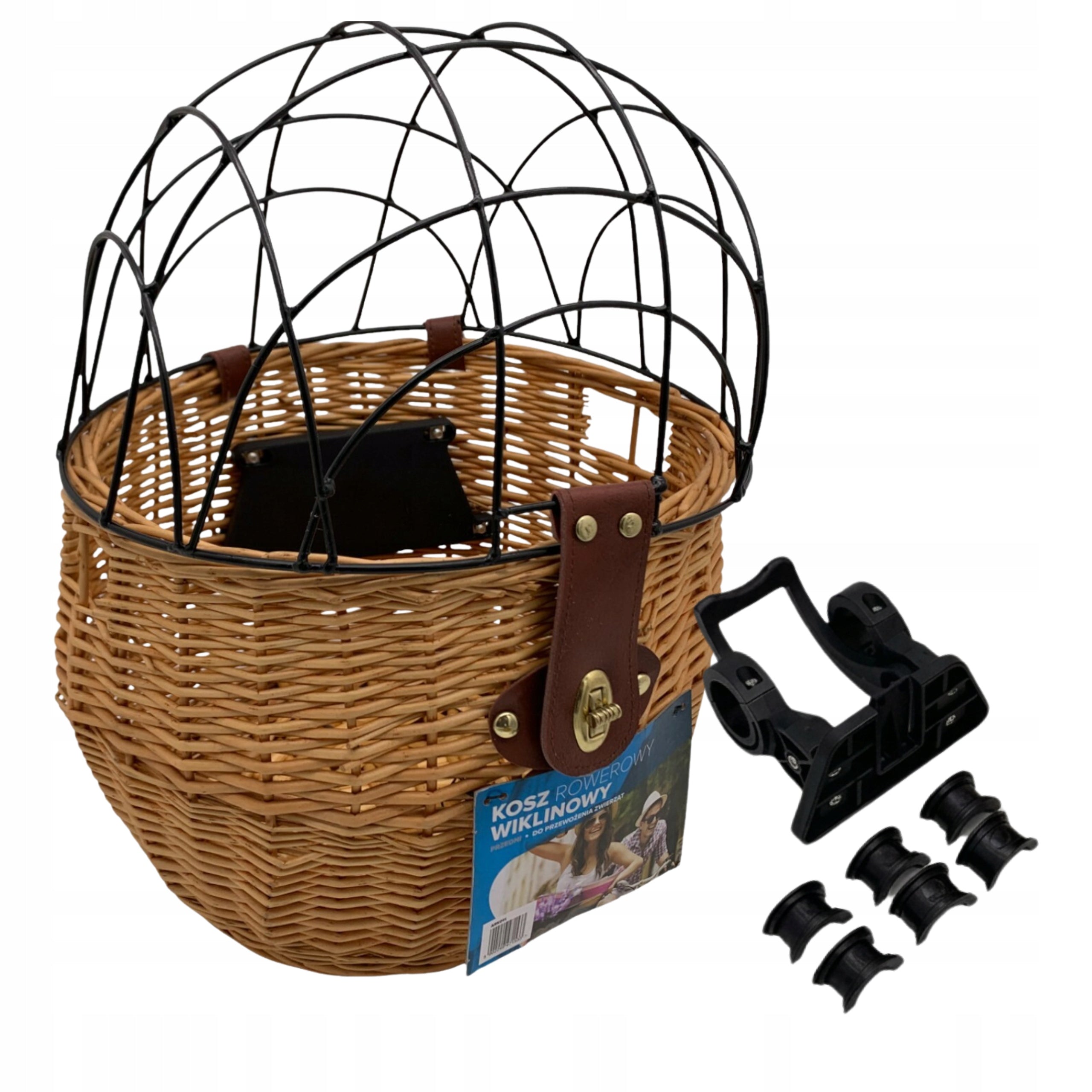 Front wicker bicycle basket for transporting animals Torq ARK011