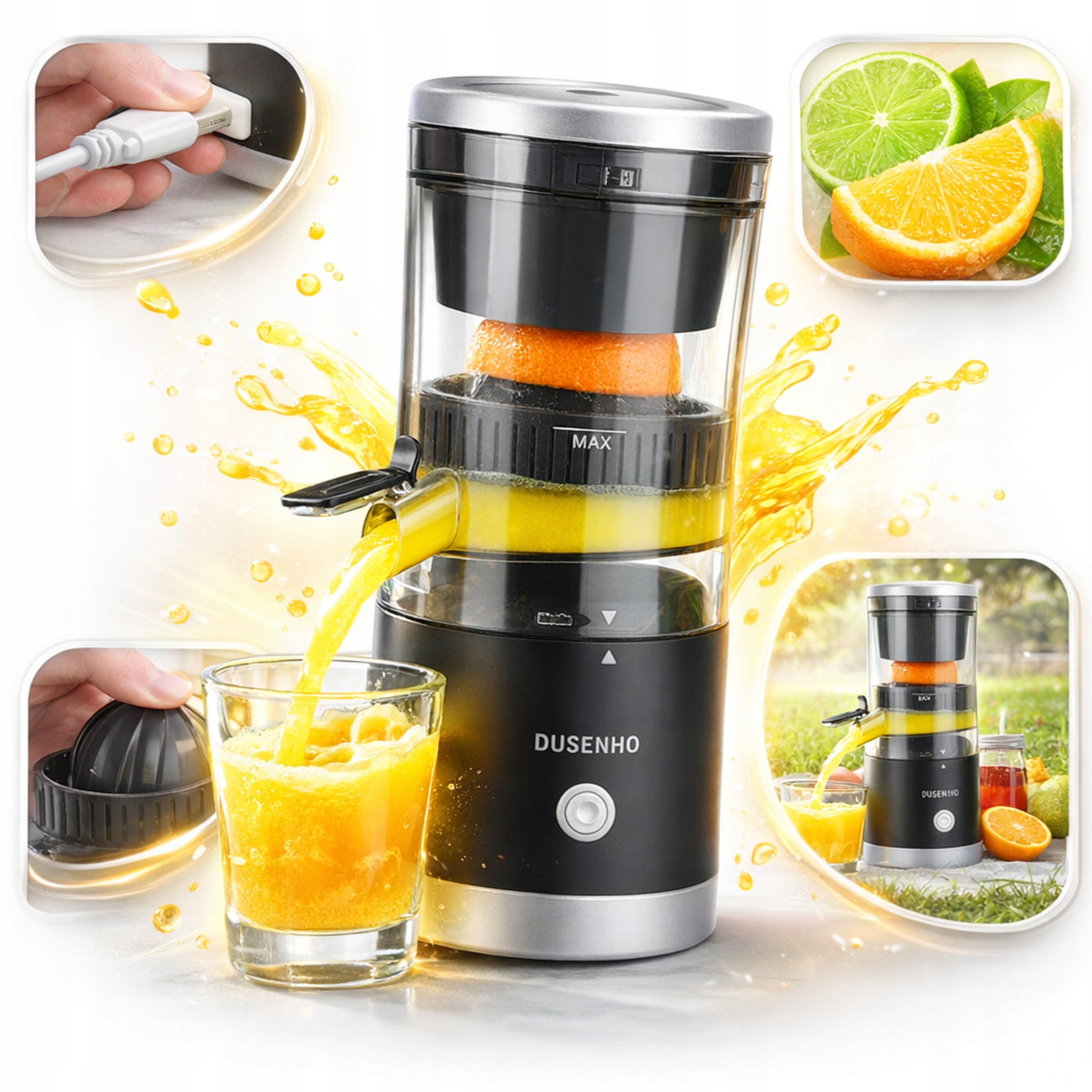 Fruit Juicer Electric Portable USB C 45W Home Juicer
