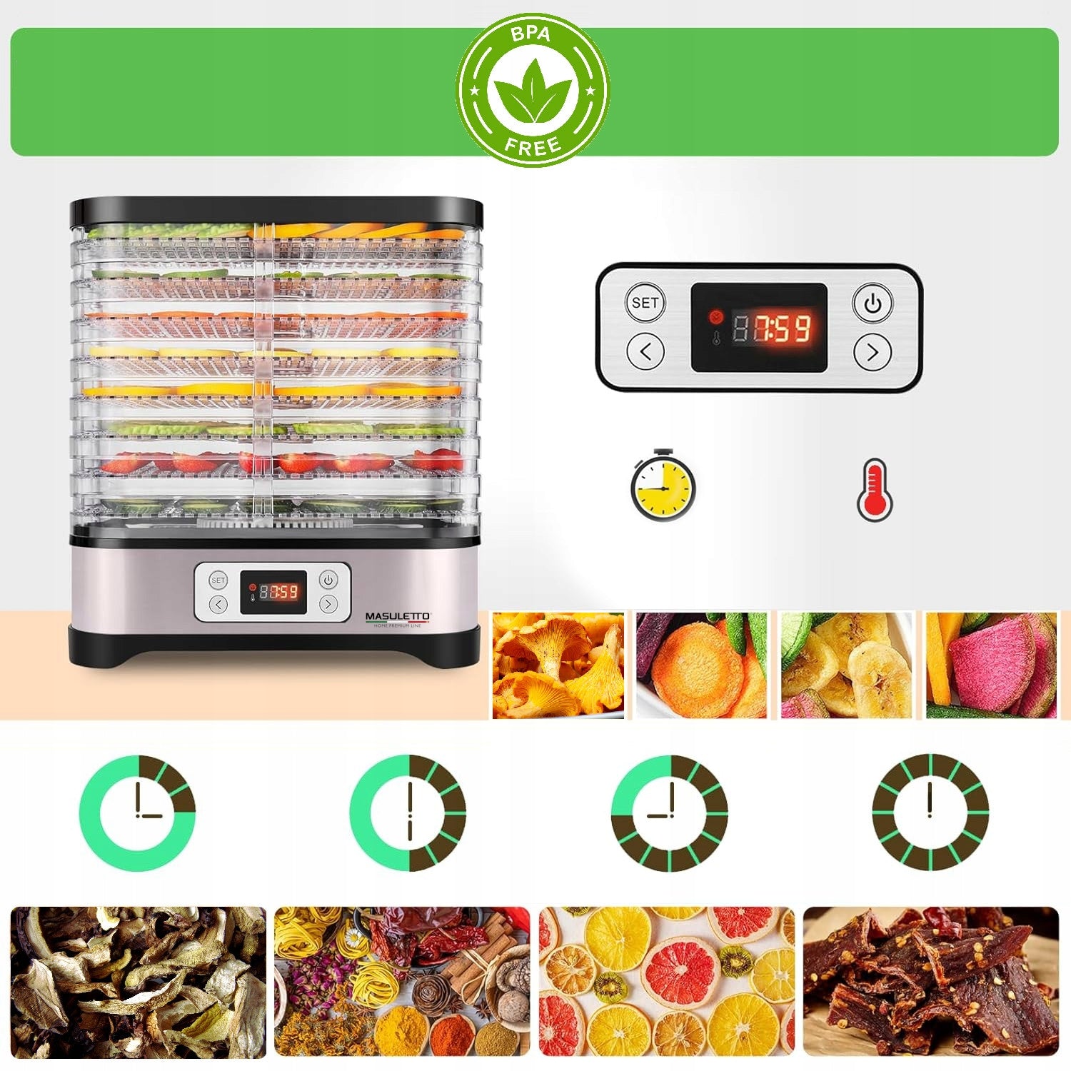 Fruit Mushroom Dryer LARGE XXXL STRONG 500W THERMOCOUPLE AND 10in1 ADJUSTMENT Manufacturer code MOCNA SUSZARKA DO GRZYBÓW I OWOCÓW DUŻA XXL