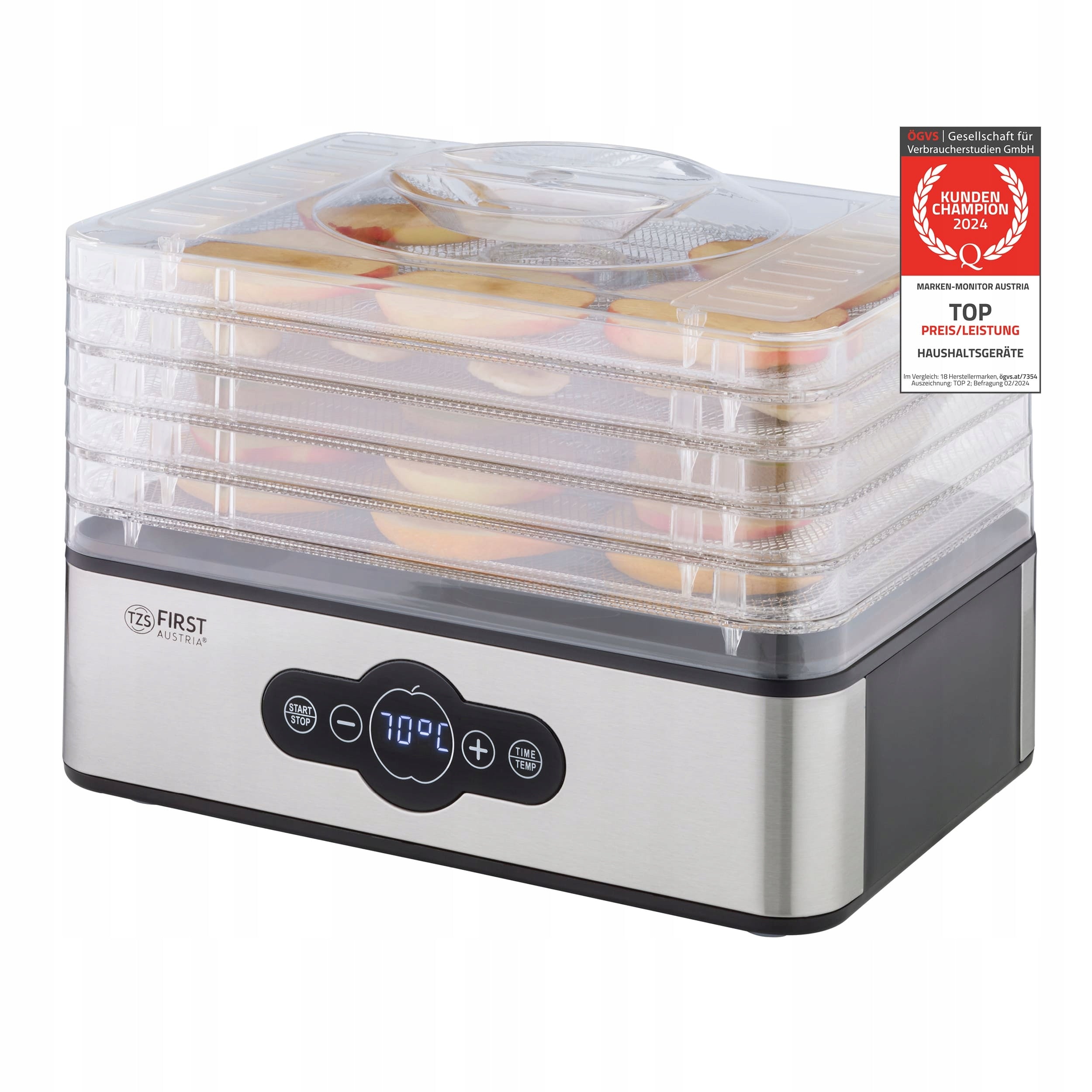 Fruit Mushroom Dryer TZS First Austria 5 Sit Stainless Steel Timer Manufacturer code 5126-6