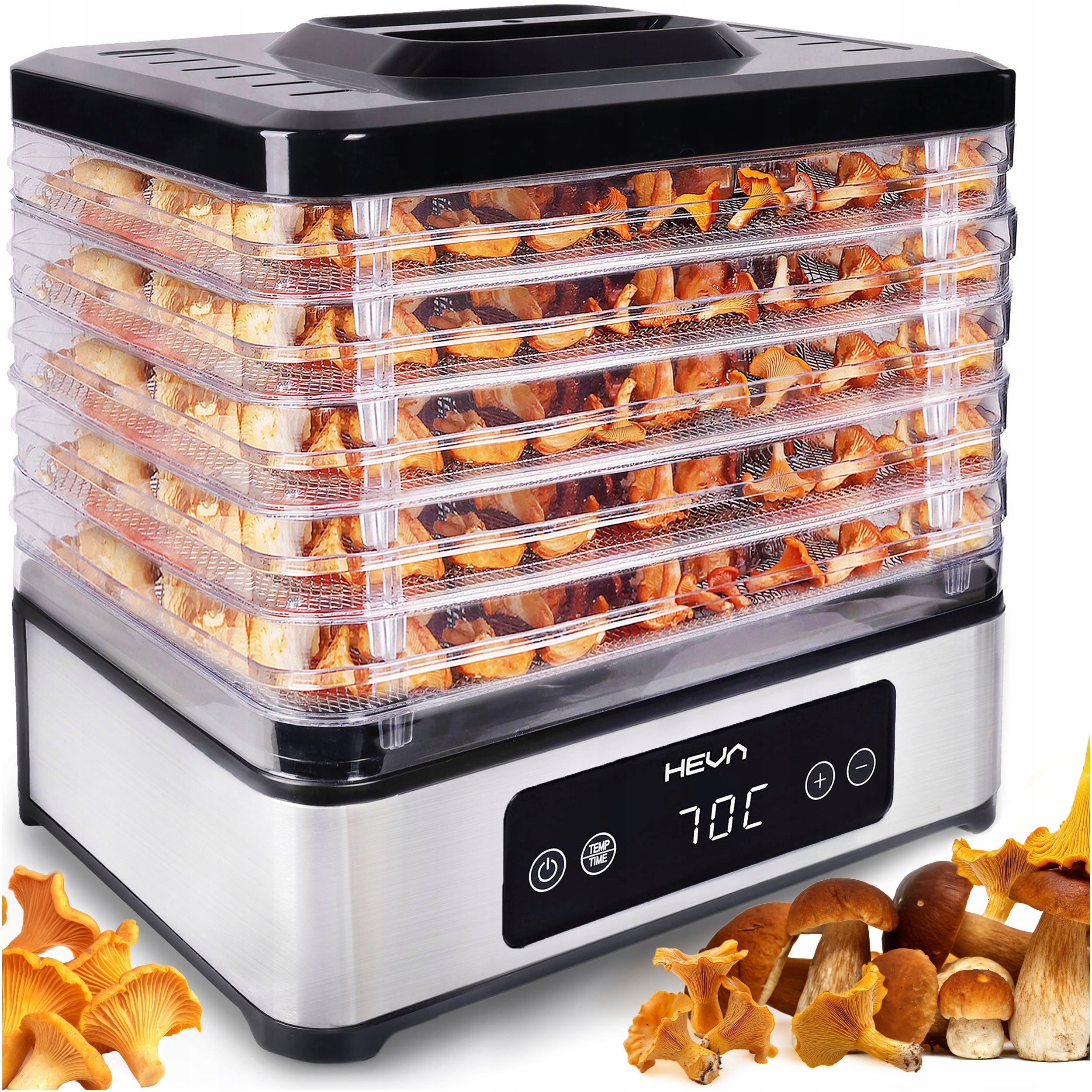Fruit mushroom dryer 450W +TIMER ADJUSTMENT +6 STEEL SIEVES + PZH Certificate