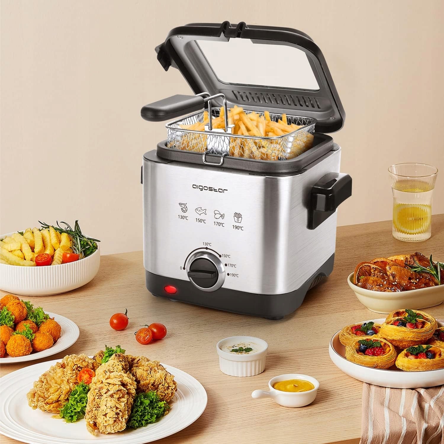 Fryer Aigostar 1000 W stainless steel 1,5 l Packaging status original