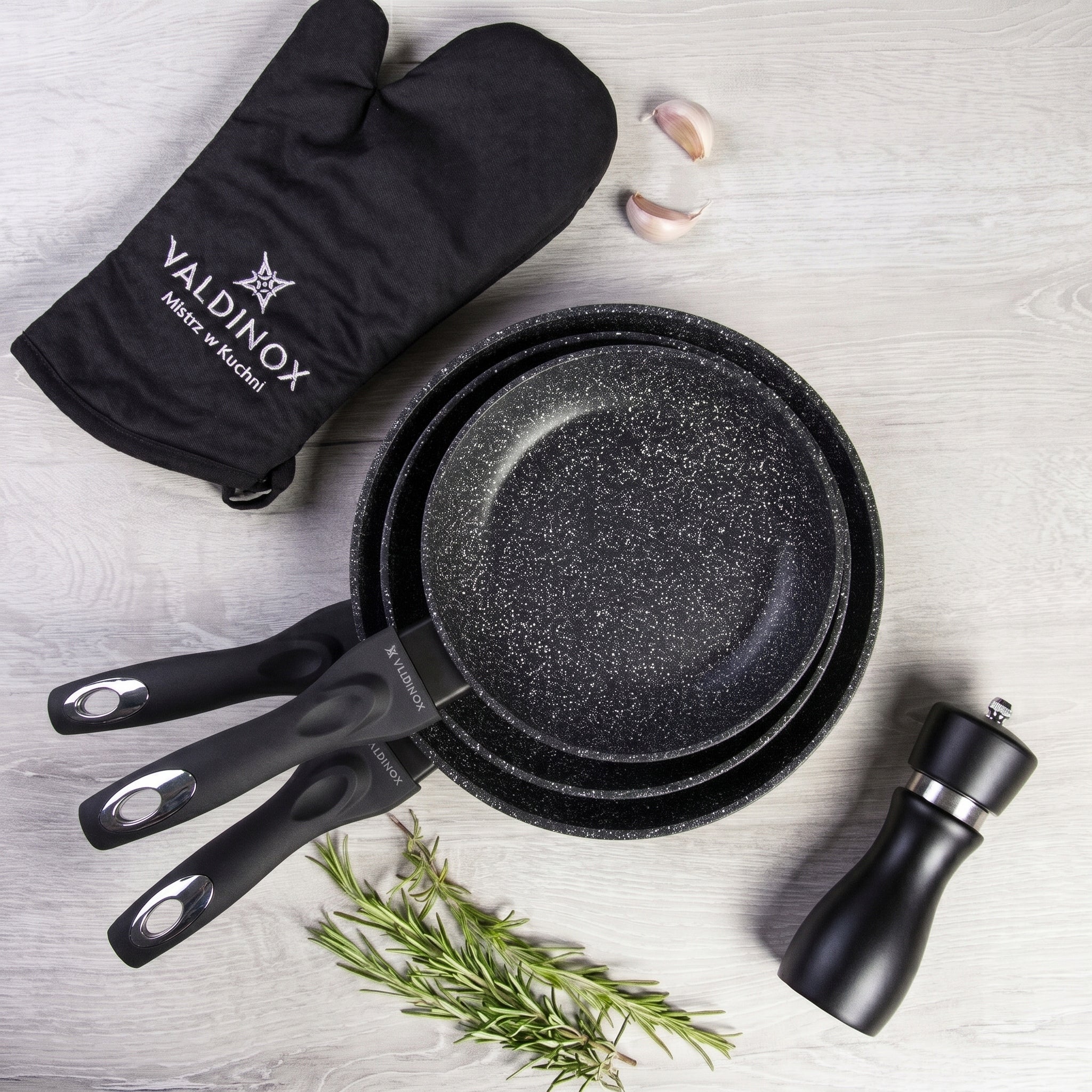 Frying pan set 20/24/28 cm induction gas Valdinox Hunter Manufacturer code GRA00007364
