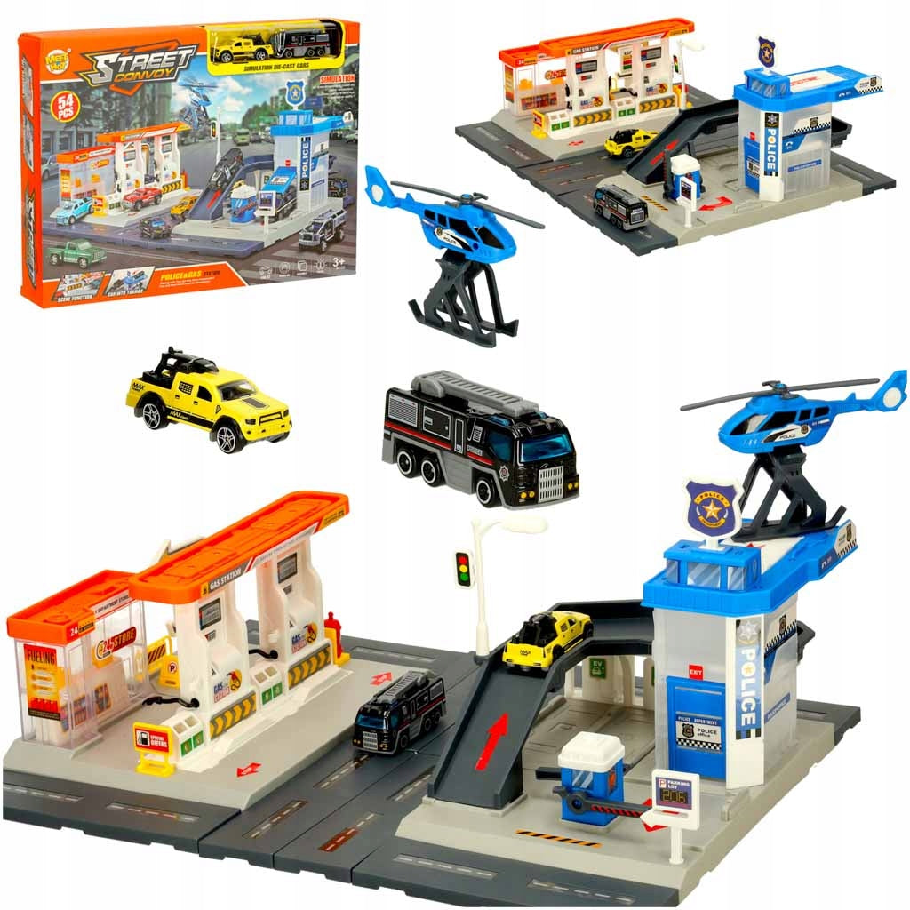 Fuel station police parking set 54 el.