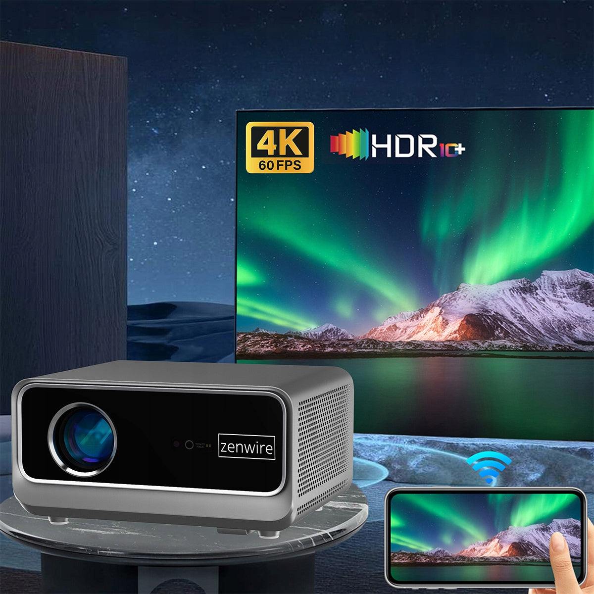 Full HD 4K Projector Multimedia WiFi Android 14 Google TV 1300 Ansi G60 Manufacturer code Projektor Full HD 4K WiFi SMART TV Filmowy