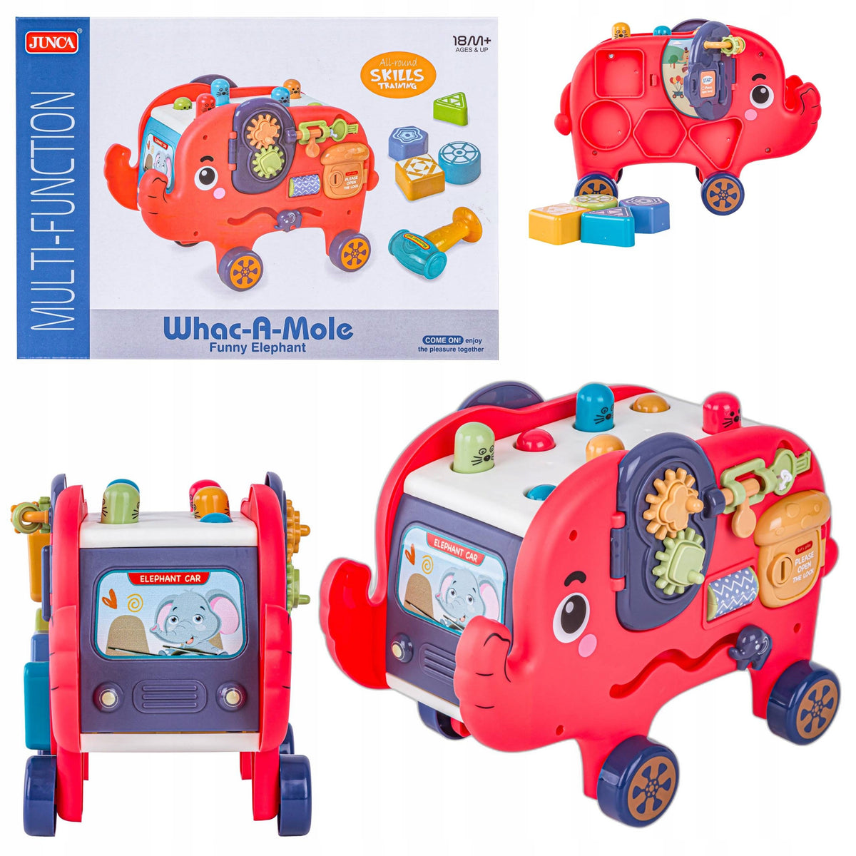Fun Elephant with Driving Function Sorter Sprockets Labyrinth Moving Elements