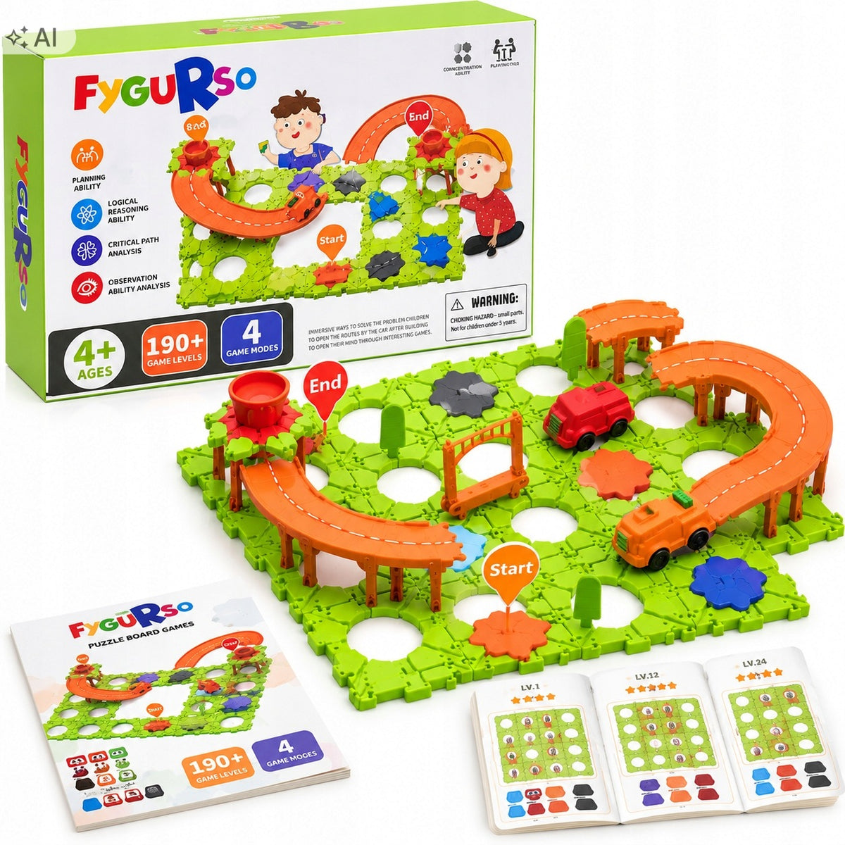 Fygurso BS876 Montessori Educational Puzzle Game Road Building 4+ Packaging status original