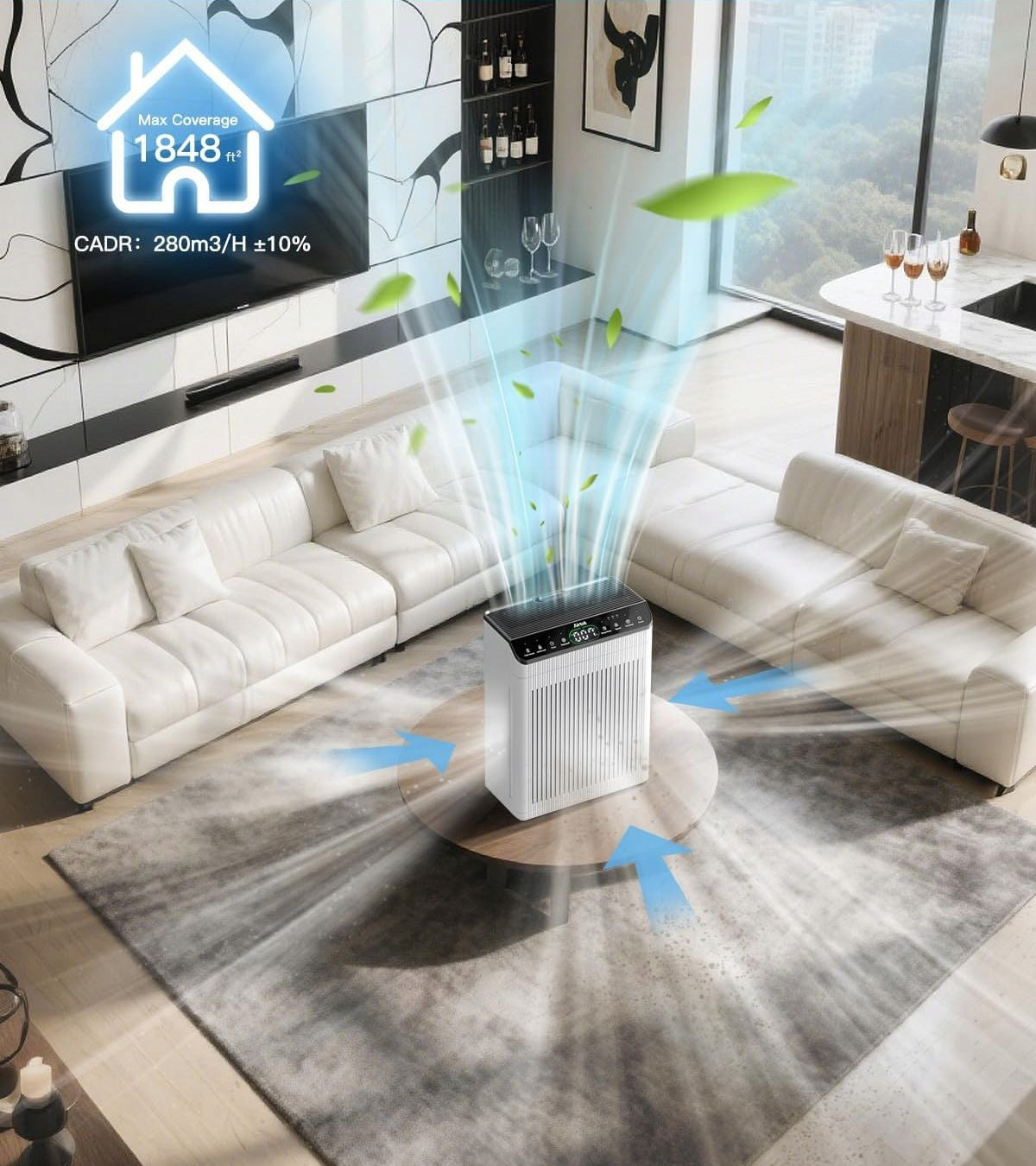 G382 EVALIT AIR PURIFIER HEPA FOR LARGE ROOMS PM2.5 QUIET Packaging status original