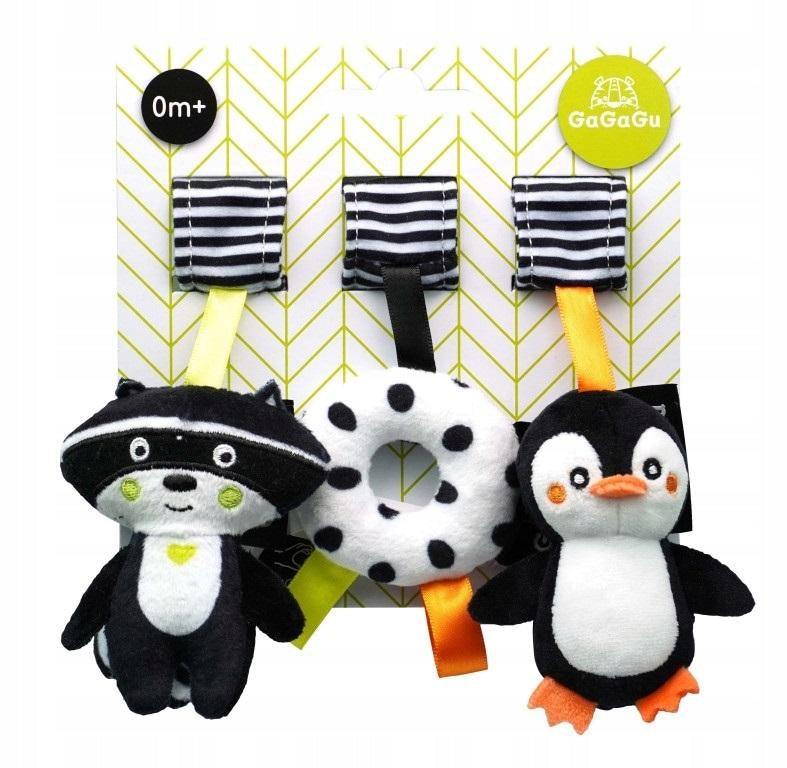 GAGAGU PLUSH HEADBAND PENDANTS 3 pcs raccoon, penguin, baby tire 0