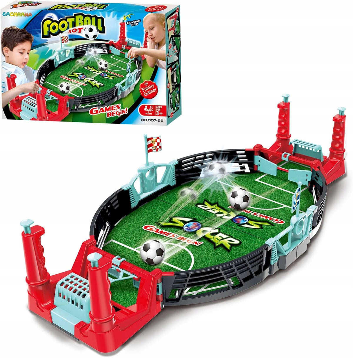 GAME MINI FOOTBALL SET FOR PLAYING FOOSBALL SPRING PITCH STADIUM Packaging status original