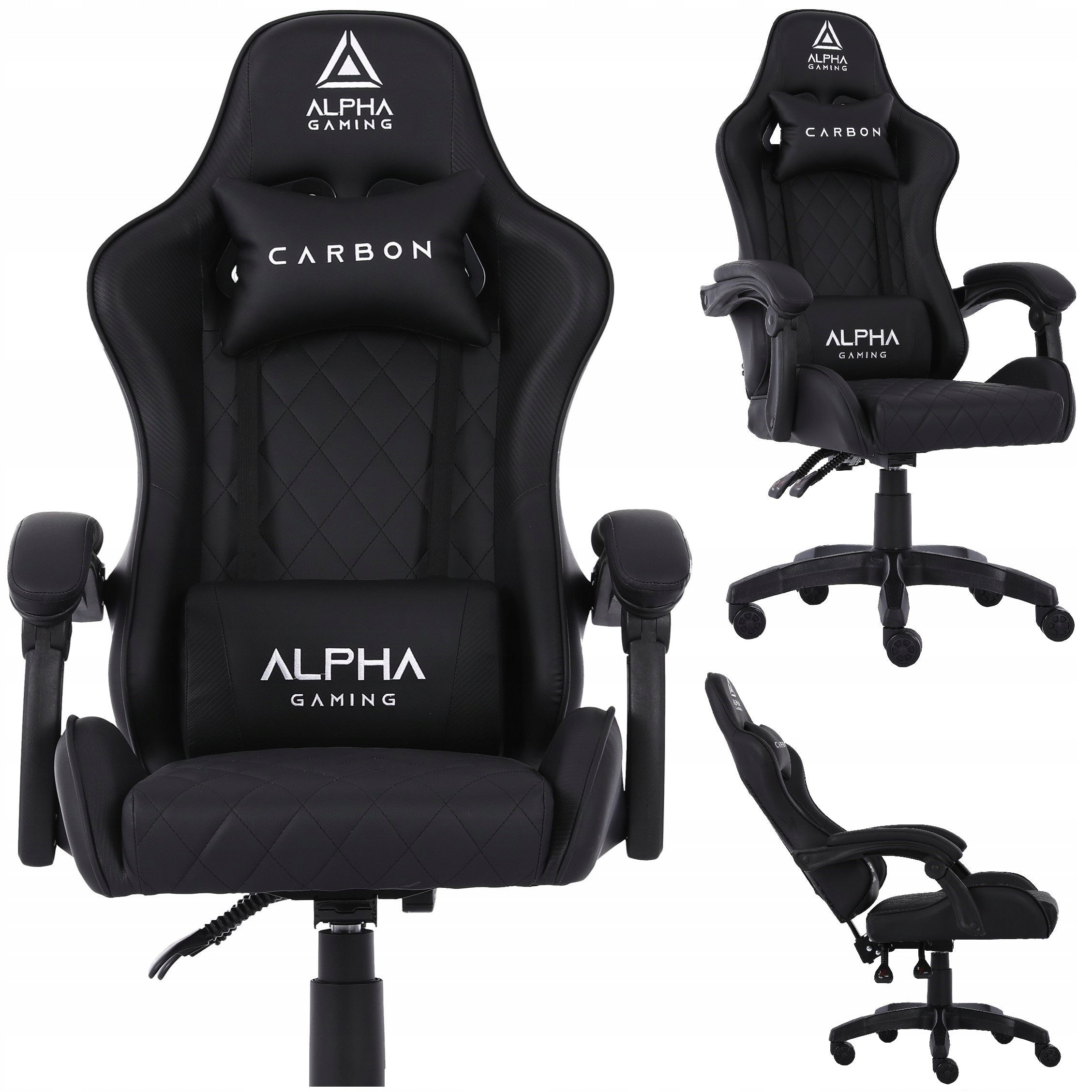 GAMING CHAIR ALPHA OFFICE GAMING CHAIR SWIVEL BUCKET BLACK
