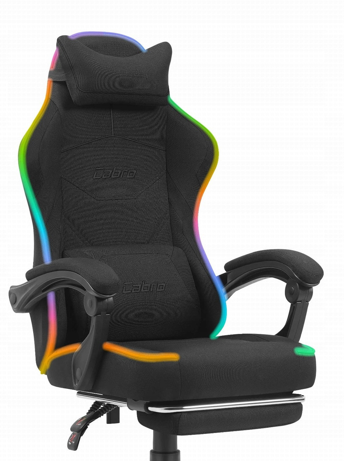 GAMING CHAIR MATERIAL CABRO C502 BLACK LED RGB FABRIC