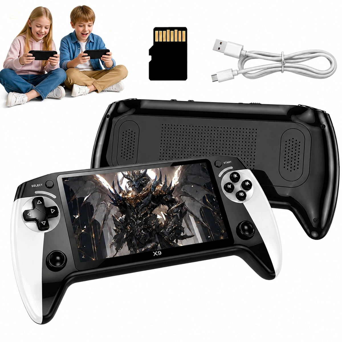 GAMING CONSOLE X9 5.5" 8GB USB CHARGING BLACK
