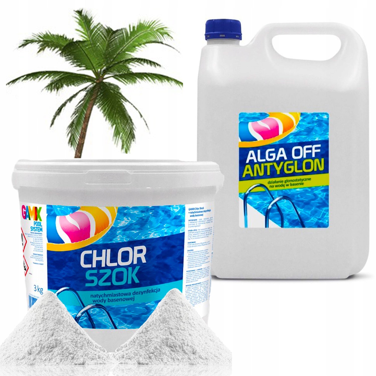 GAMIX ALGA OFF ANTIGLONE 4L + CHLORINE SHOCK 3 KG POOL CHEMICALS