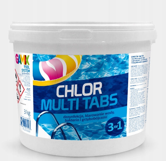GAMIX CHLORINE MULTI 5KG TABLETS 200G 3IN1 FOR SWIMMING POOL STRONG WATER DISINFECTION Volume 5 l