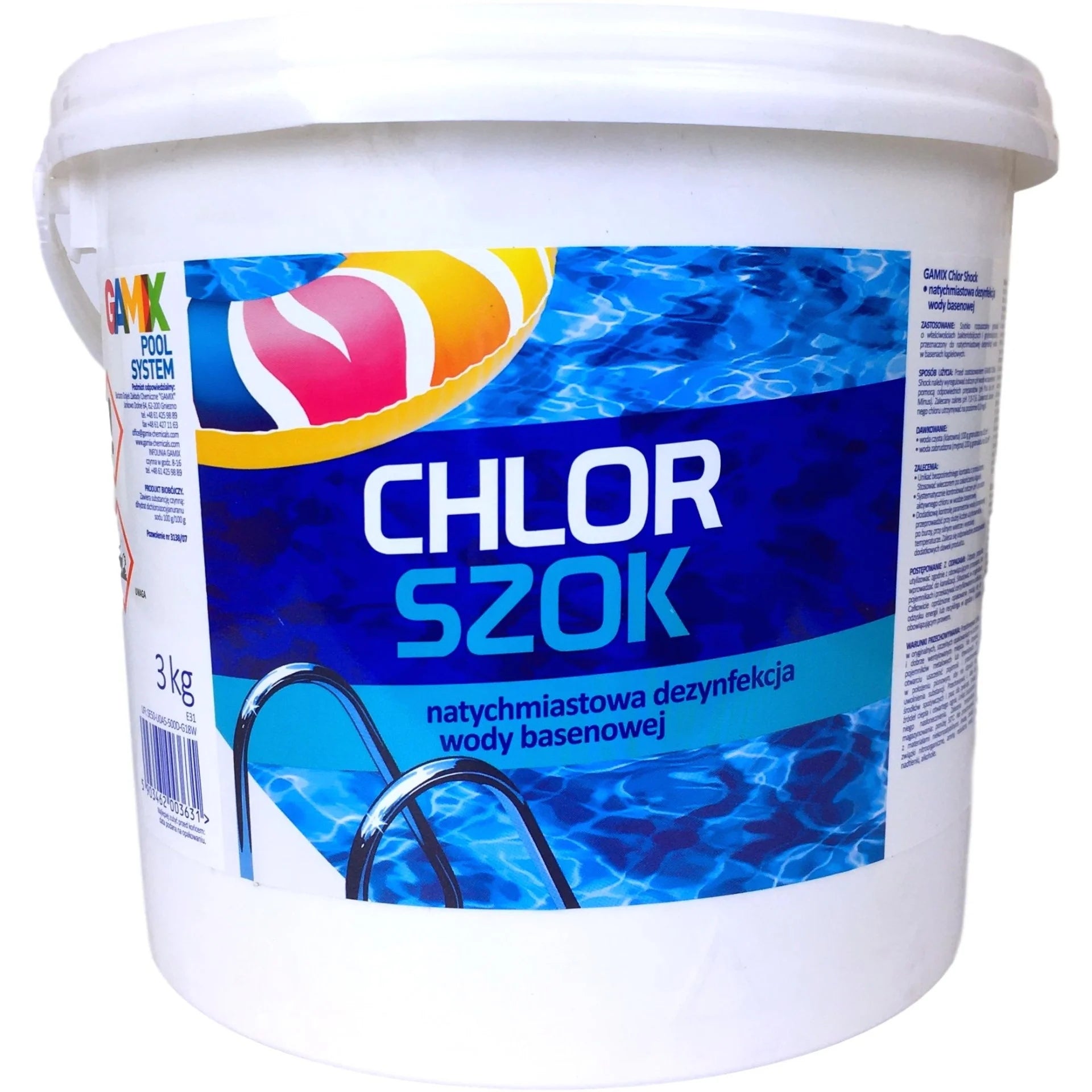 GAMIX CHLORINE SHOCK GRANULES FOR WATER DISINFECTION STRONG POOL CHEMISTRY 3kg Packaging status original