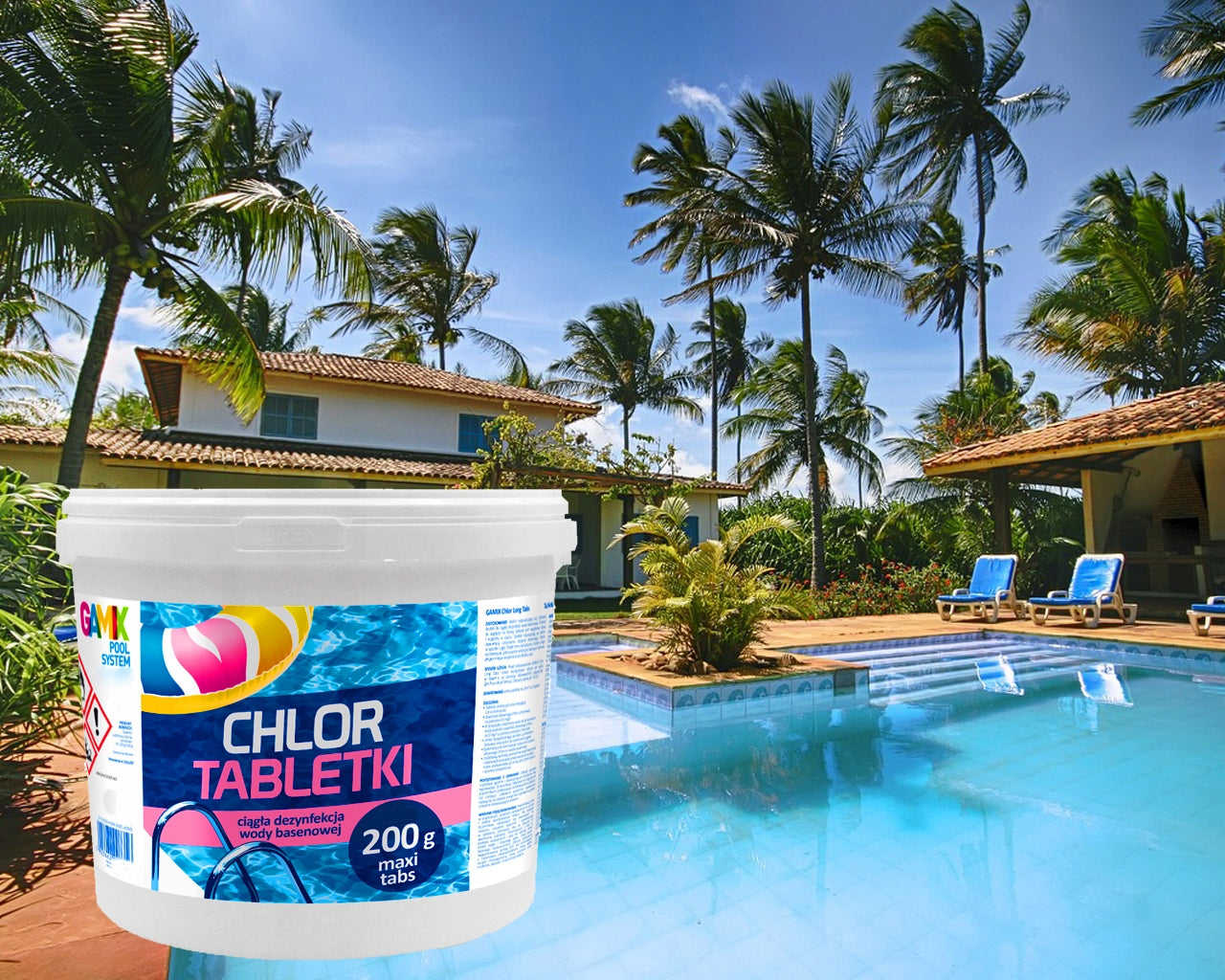 GAMIX MULTI CHLORINE FOR POOL TABLETS LONG TABS LONG ACTION 25x200g 5kg Manufacturer code KGT5
