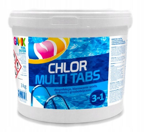 GAMIX MULTI TABS CHLORINE TABLETS CHLORINE FOR DISINFECTION POOL 25x200g 5kg