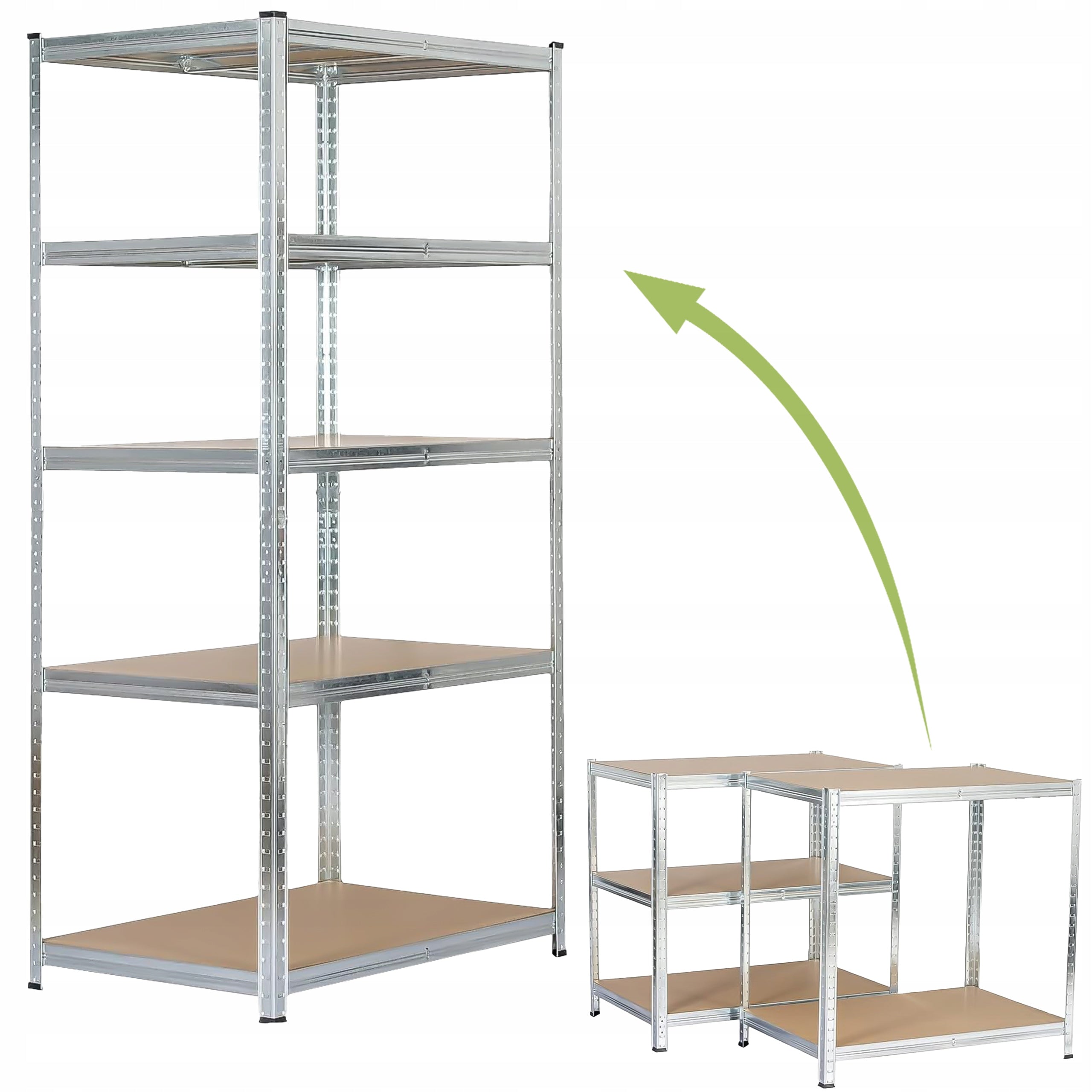 GARAGE METAL STORAGE RACK FOR BASEMENT CELLS 180x90x40cm 875kg Packaging status original