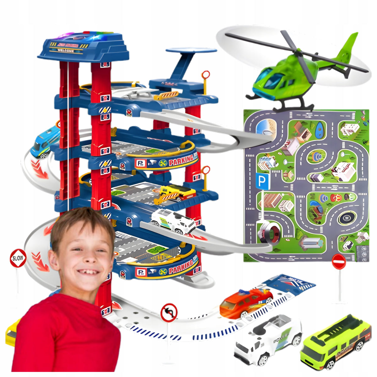 GARAGE PARKING LARGE FOR CHILDREN 4 LEVELS ELECTRIC ELEVATOR CAR SLIDE