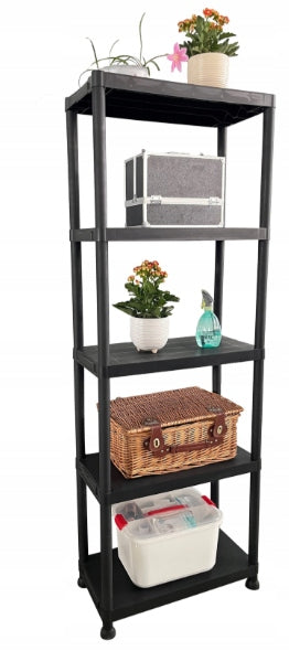 GARAGE PLASTIC STORAGE RACK FOR PANTRY OFFICE BASEMENT 5 SHELVES Packaging status original