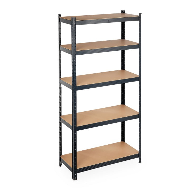 GARAGE SHELVING UNIT METAL GALVANIZED 180x90x40cm 875kg BLACK Packaging status original