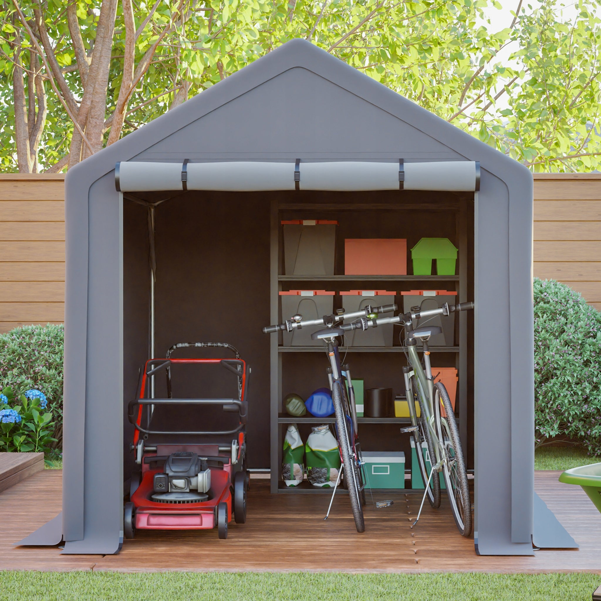 GARAGE TENT 296X190X200CM GARDEN TENT UV GREY FOR MOTORCYCLE BICYCLES Manufacturer code zxdl26stg1