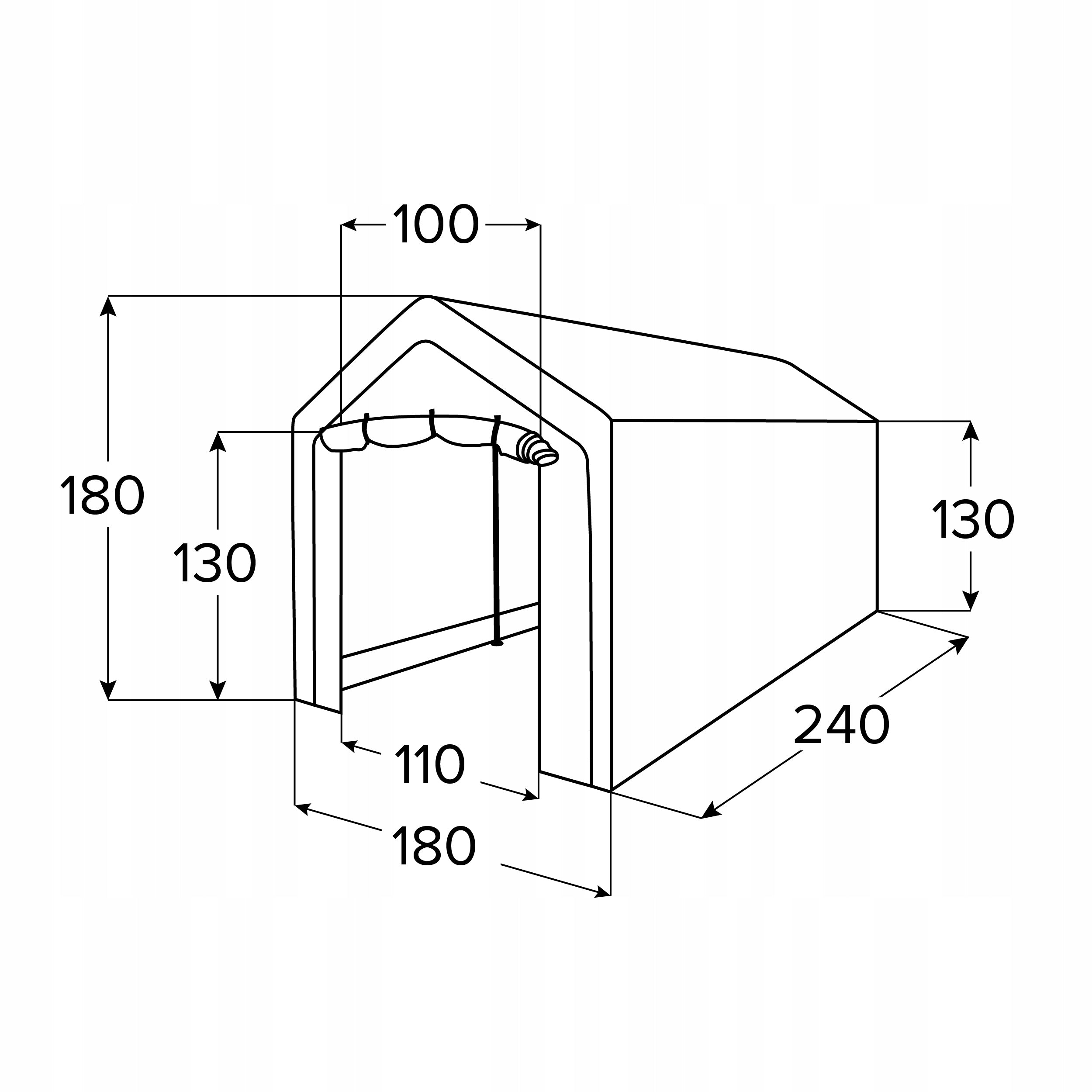 GARAGE TENT STORAGE 1,8x2,4 M PE STRONG FOR BICYCLE TOOLS MOTOR NG 7 Packaging status original