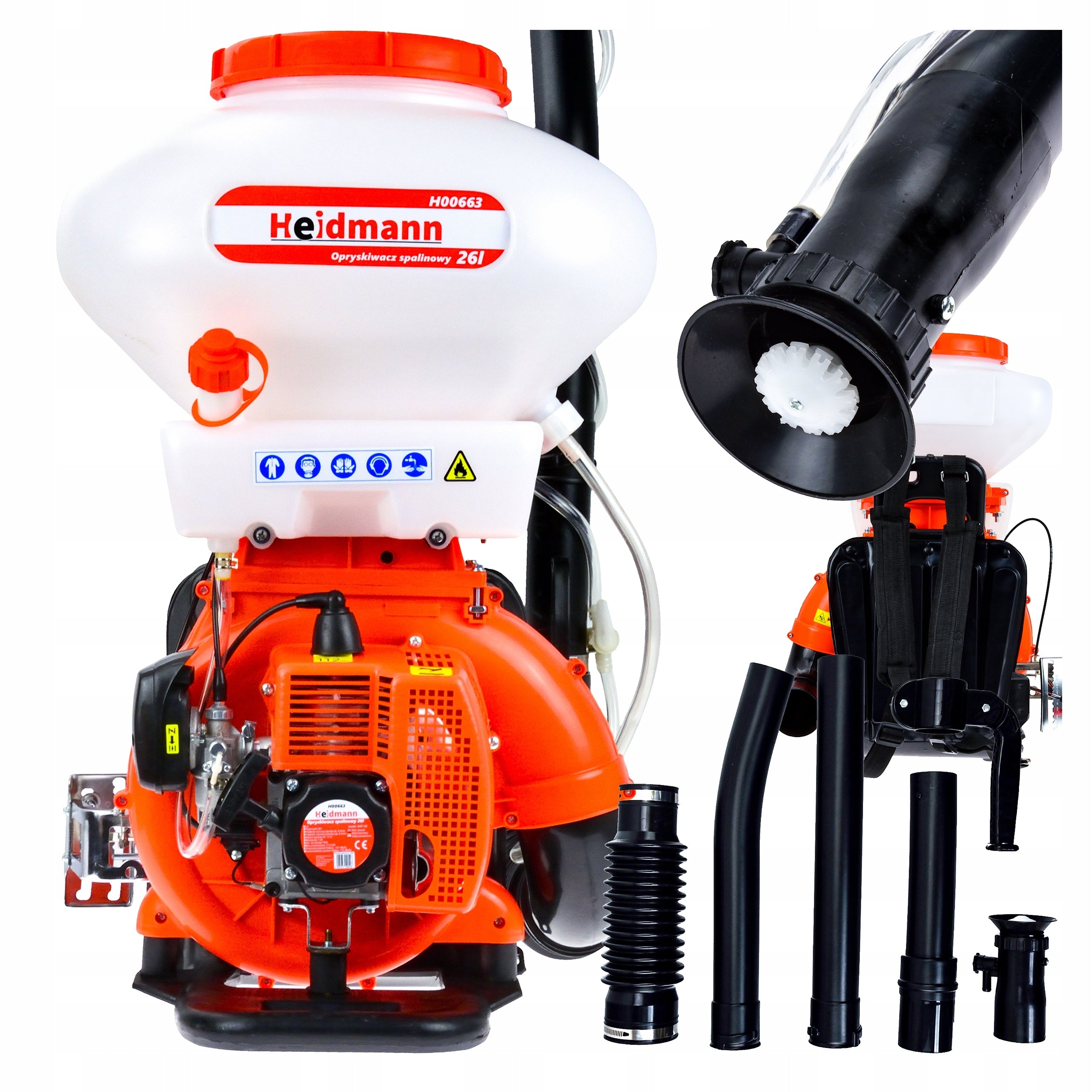 GARDEN BACKPACK SPRAYER BLOWER 26L STRONG 2kW HEIDMANN