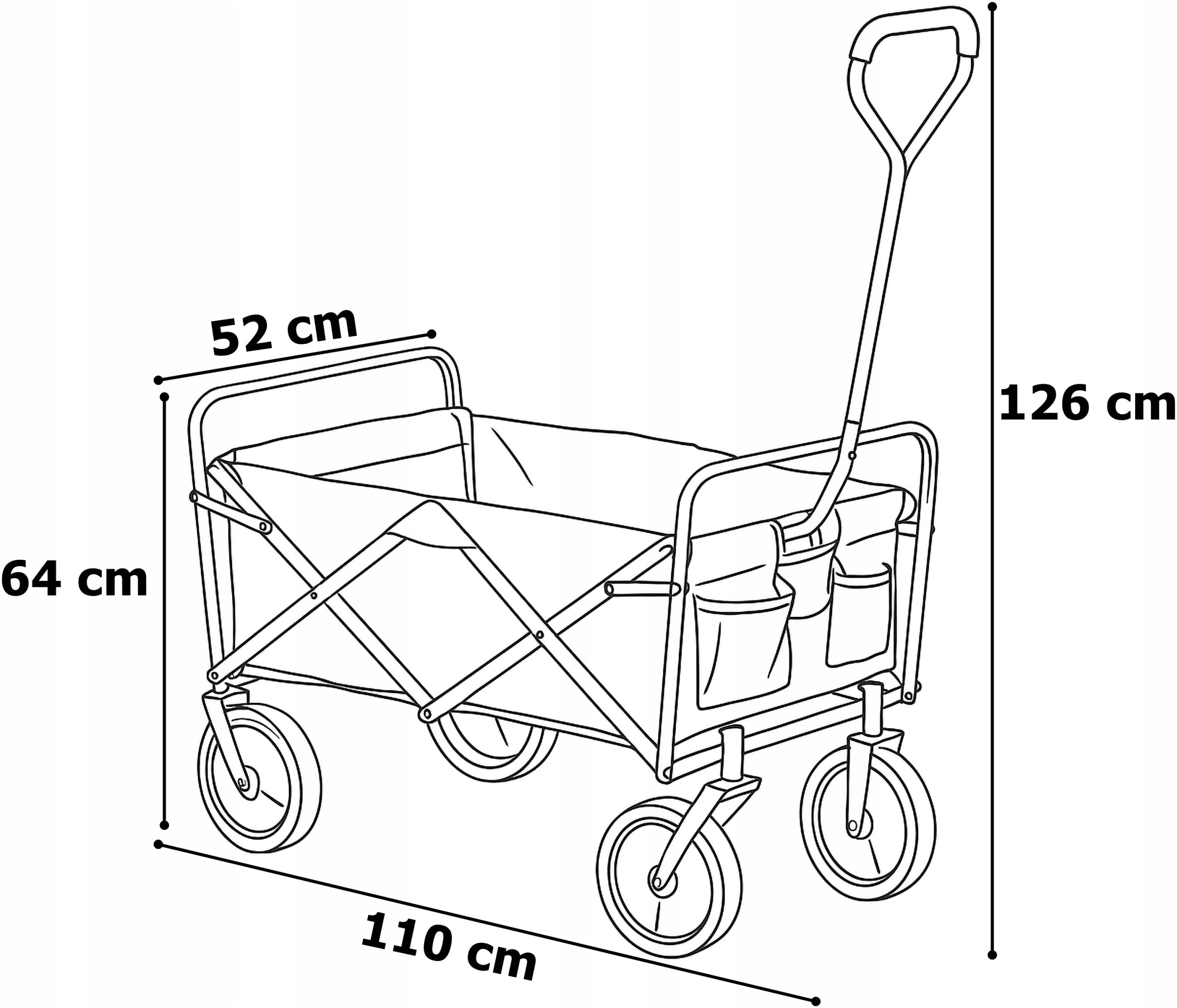 GARDEN BEACH CART FOLDING BLACK TRANSPORT HIKING FOR BEACH Packaging status original